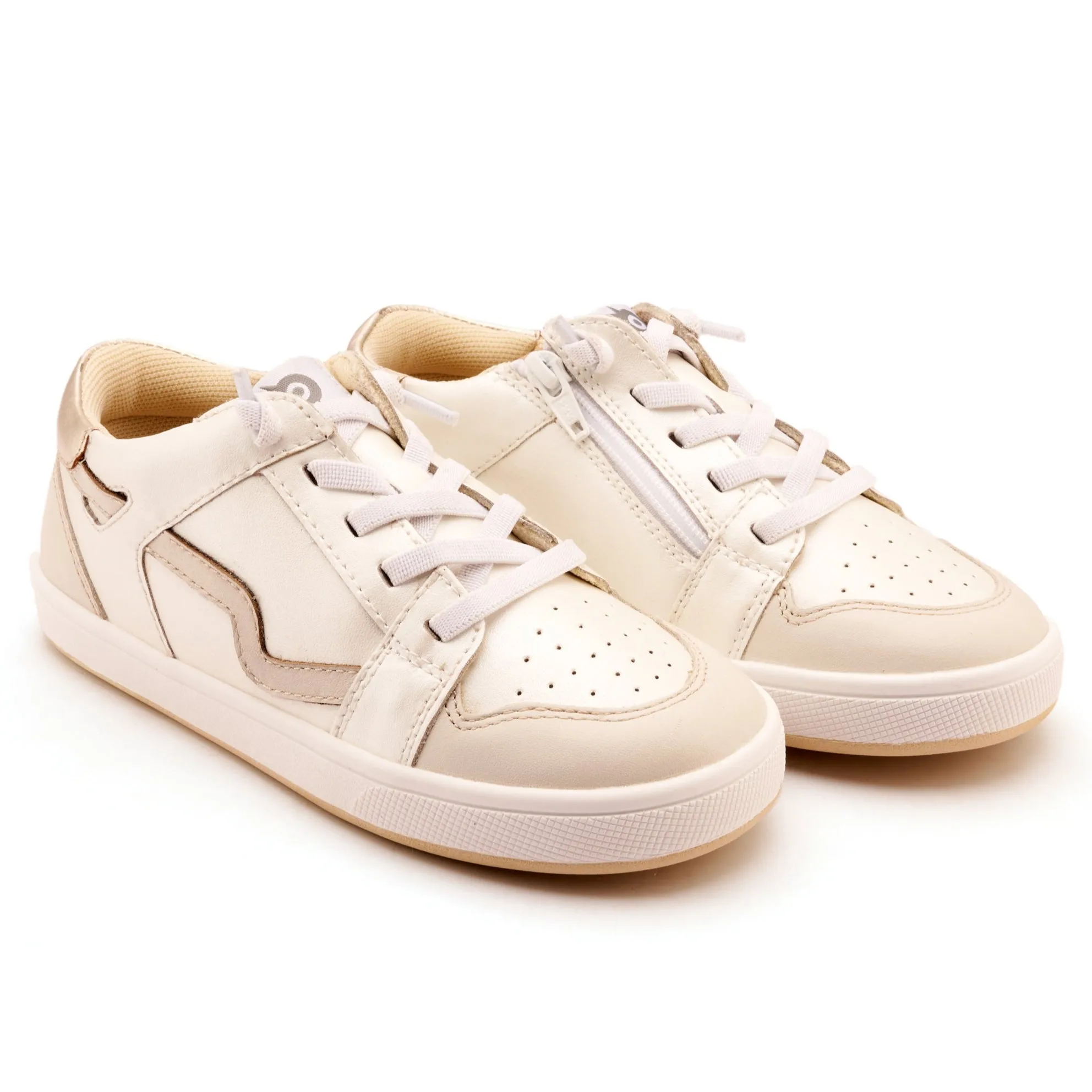 Old Soles Girl's Field Runner Casual Shoes - Nacardo Blanco / Vanilla / Gold street edge