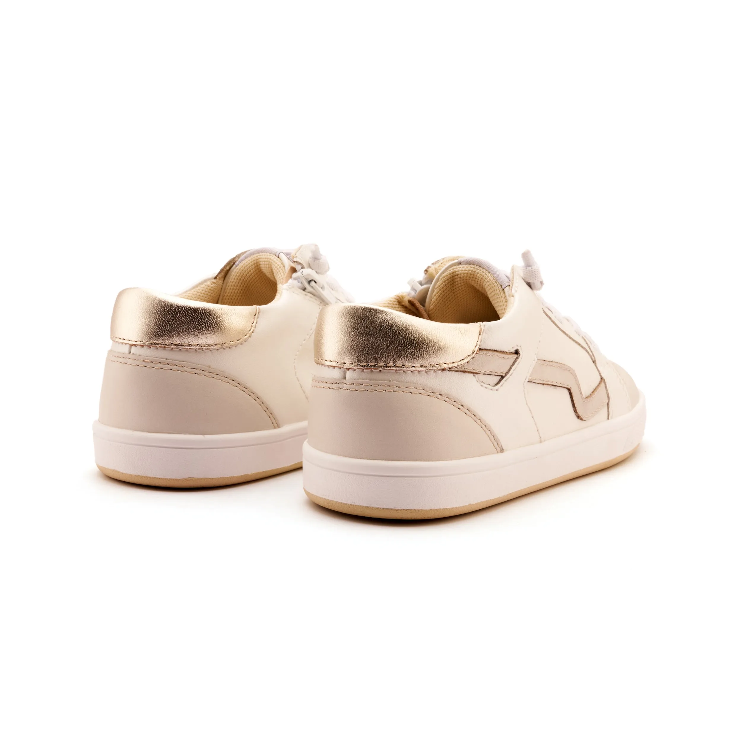 Old Soles Girl's Field Runner Casual Shoes - Nacardo Blanco / Vanilla / Gold anti slip