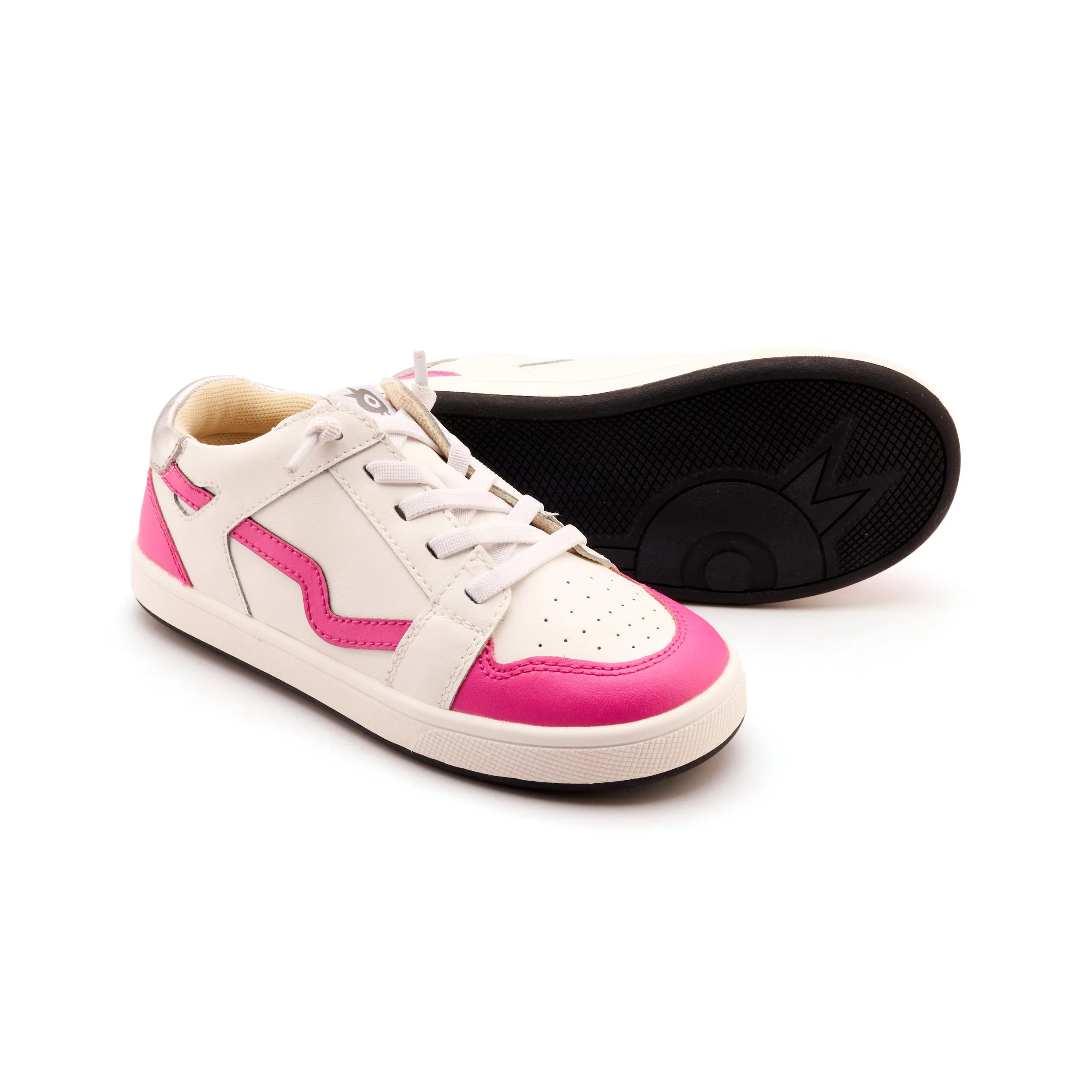 Old Soles Girl's Field Runner Casual Shoes - Snow / Rosy / Silver vibe flow