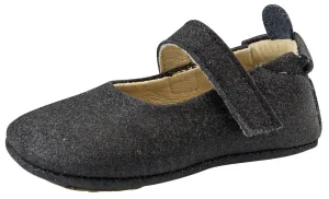 Old Soles Girl's Gabrielle Premium Leather First Walker Mary Janes, Black Glam comfort boost