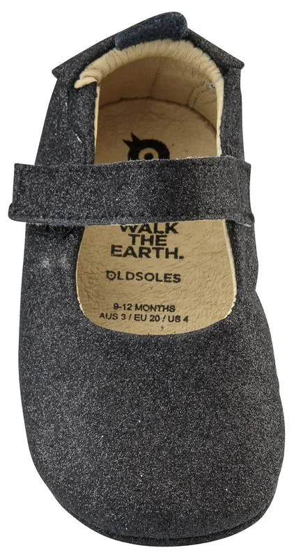 Old Soles Girl's Gabrielle Premium Leather First Walker Mary Janes, Black Glam tailored vibe