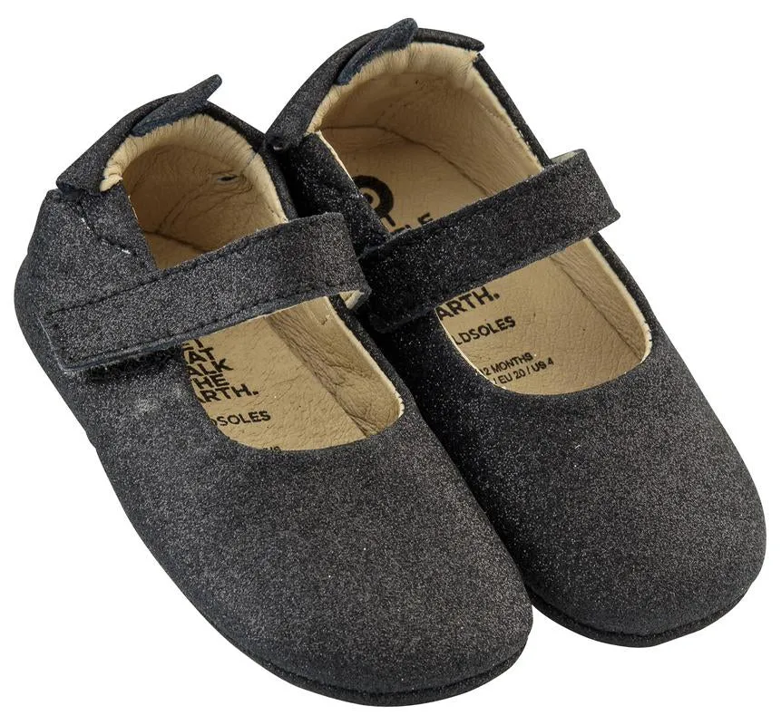 Old Soles Girl's Gabrielle Premium Leather First Walker Mary Janes, Black Glam relax fit