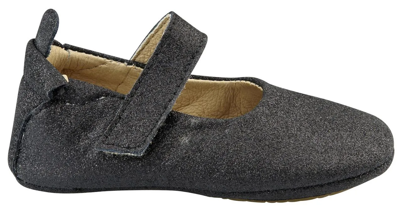 Old Soles Girl's Gabrielle Premium Leather First Walker Mary Janes, Black Glam fine detail