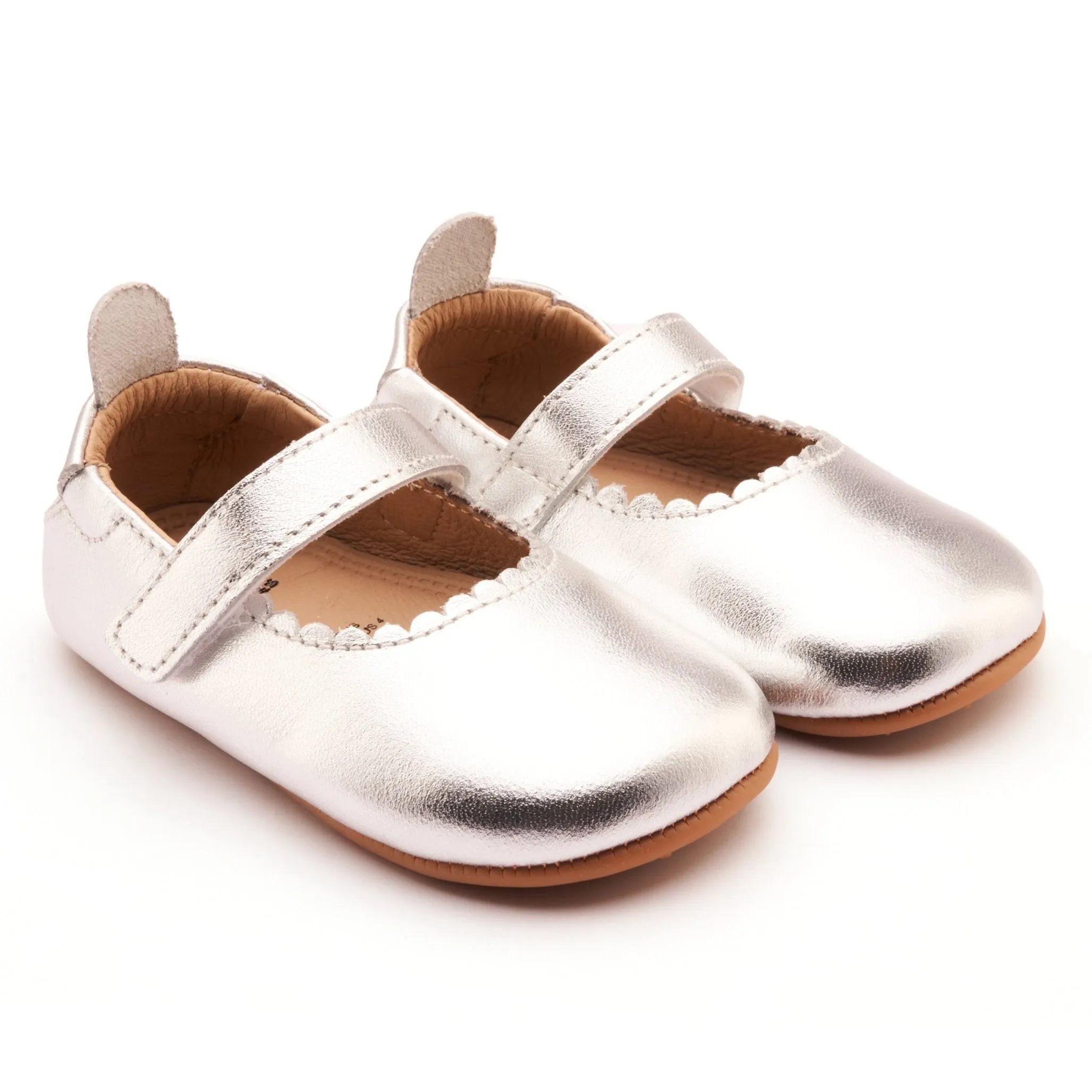 Old Soles Girl's Glam Gab Flat Shoes - Silver social ready