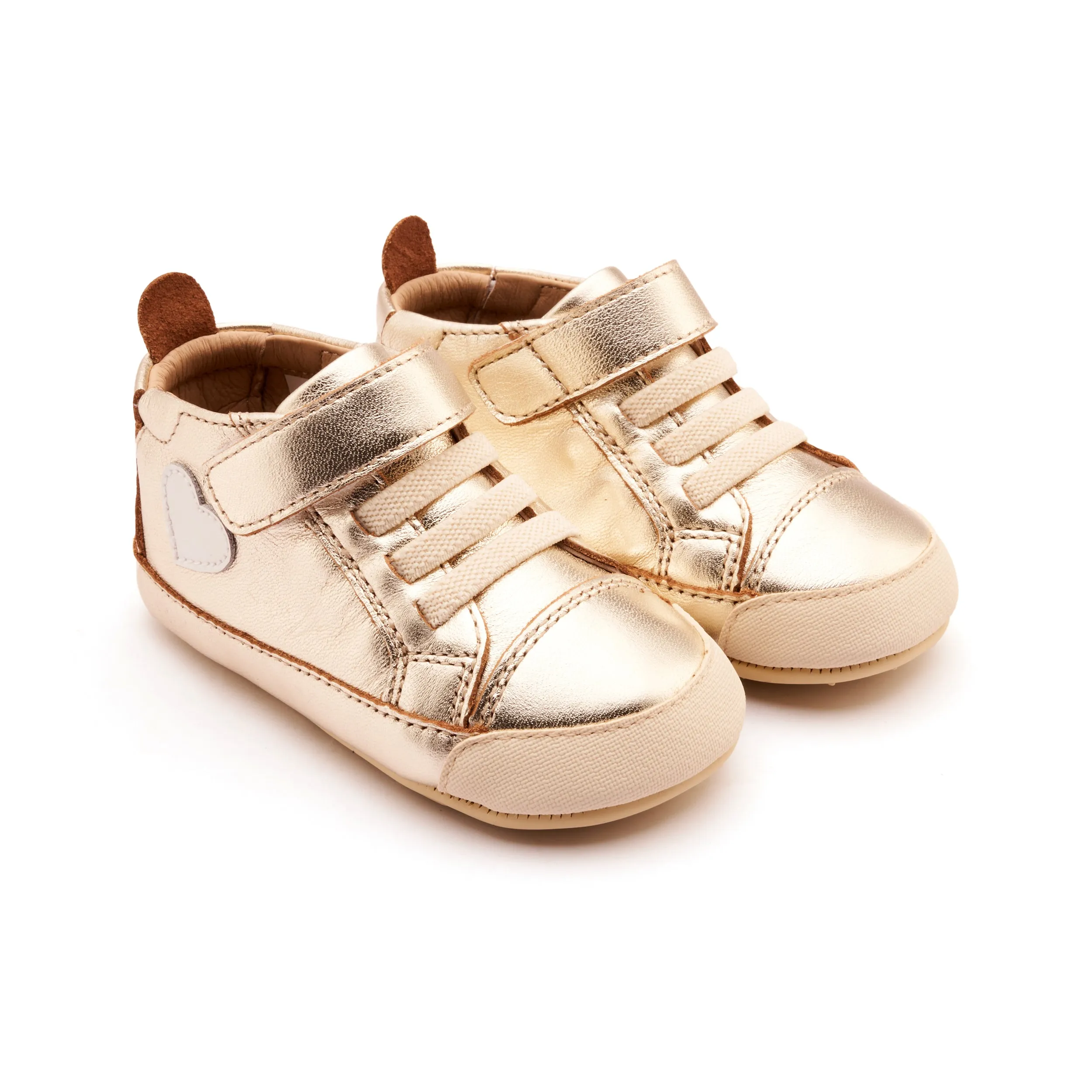 Old Soles Girl's Heartie Casual Shoes - Gold / Nacardo Blanco chill vibe