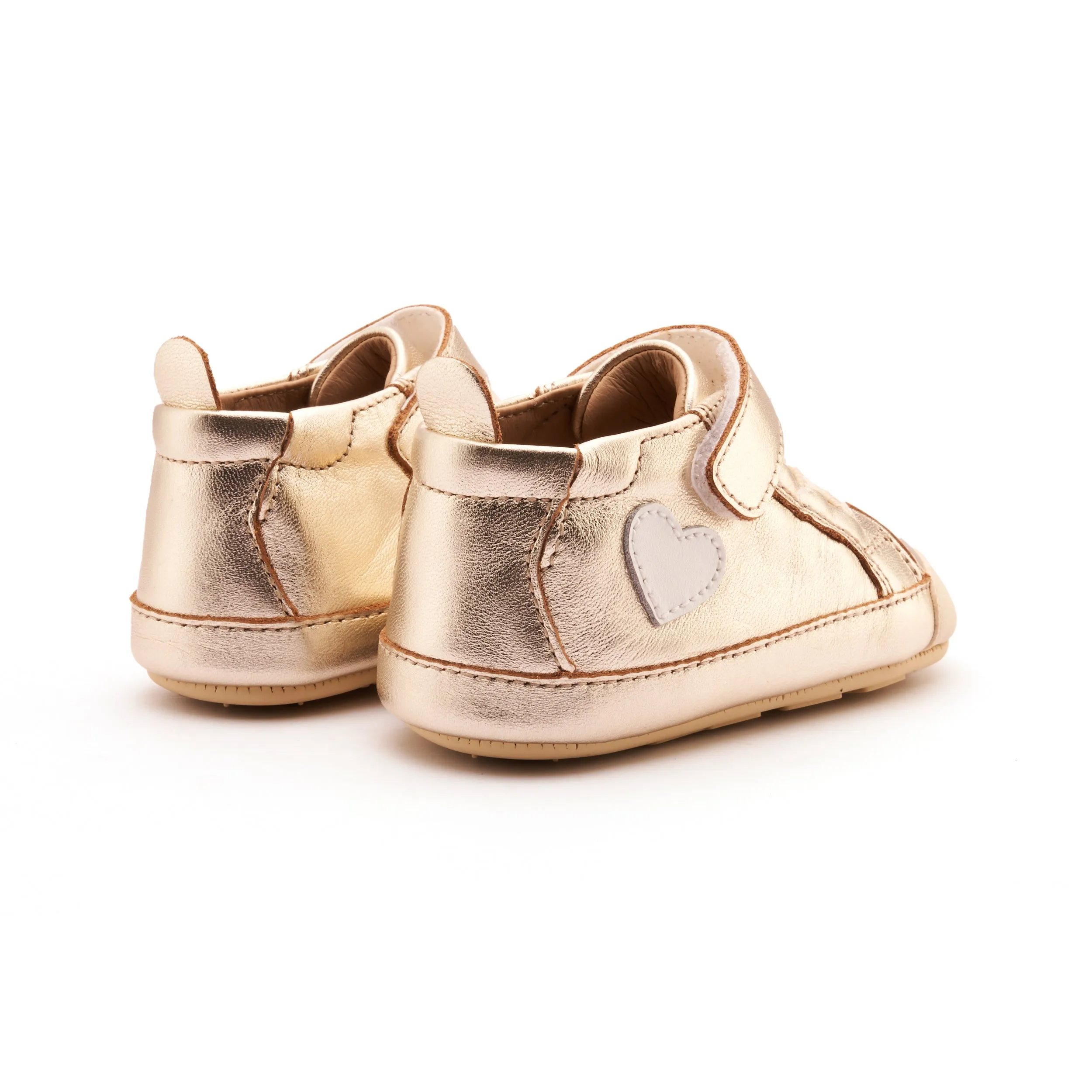 Old Soles Girl's Heartie Casual Shoes - Gold / Nacardo Blanco flow street