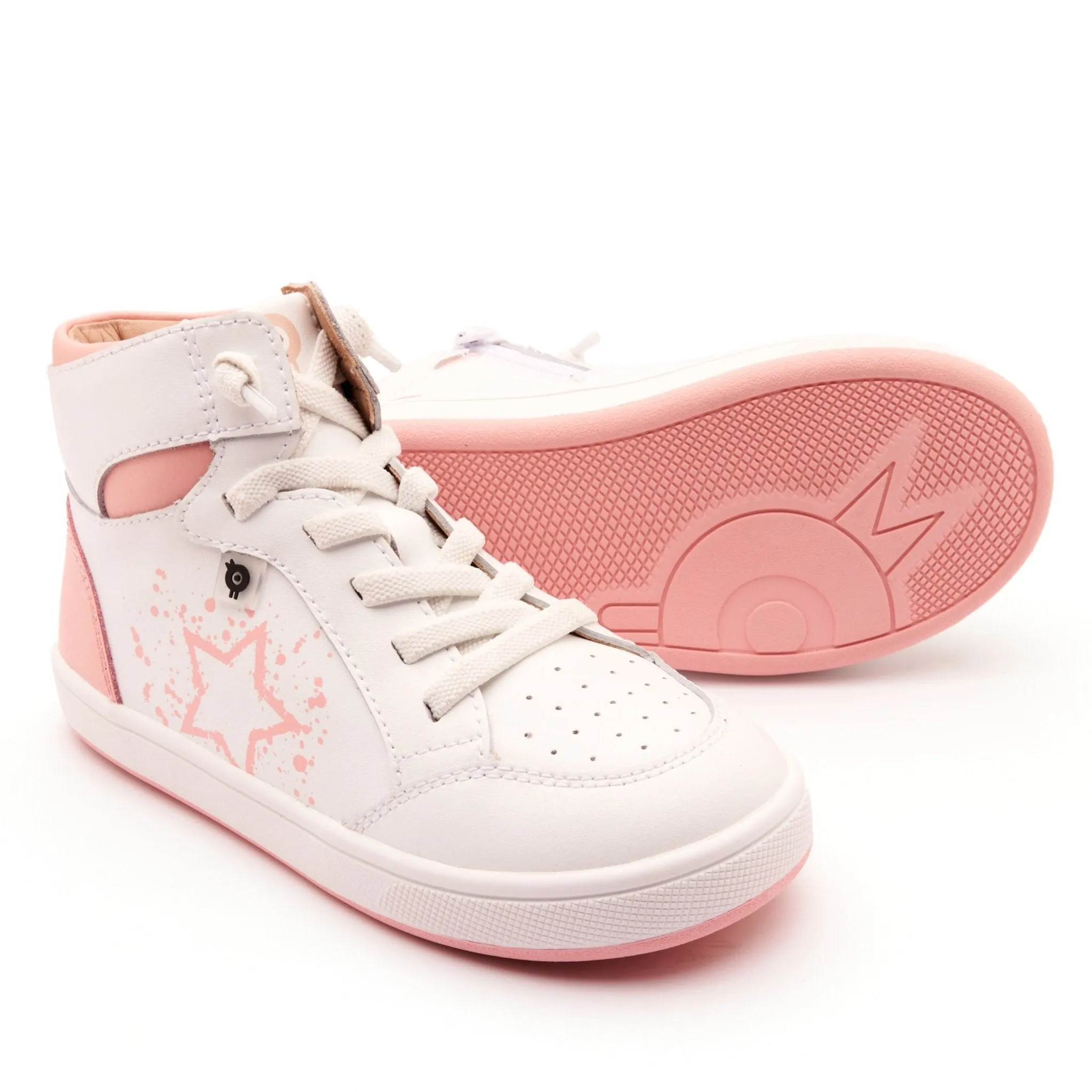 Old Soles Girl's High Splash Casual Shoes - Snow / Cipria / White Cipria clean vibe