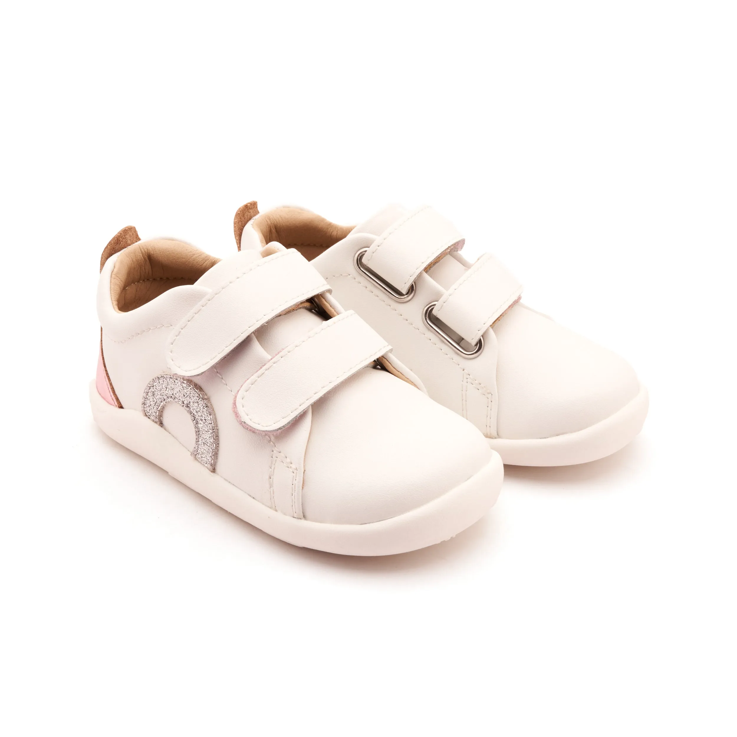 Old Soles Girl's Little O - Tot Casual Shoes - Snow / Glam Argent / Pink Frost sweat free