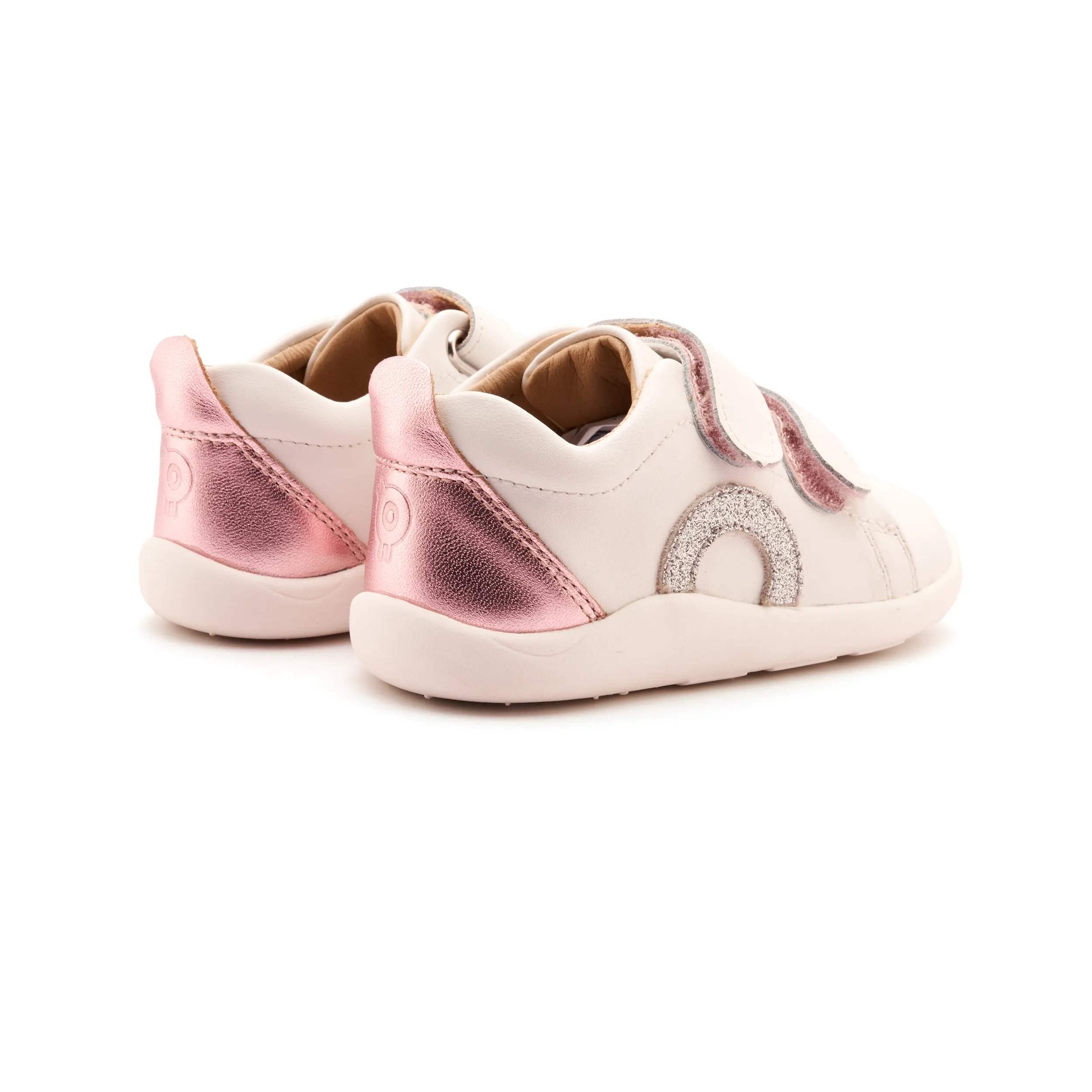 Old Soles Girl's Little O - Tot Casual Shoes - Snow / Glam Argent / Pink Frost slow mood