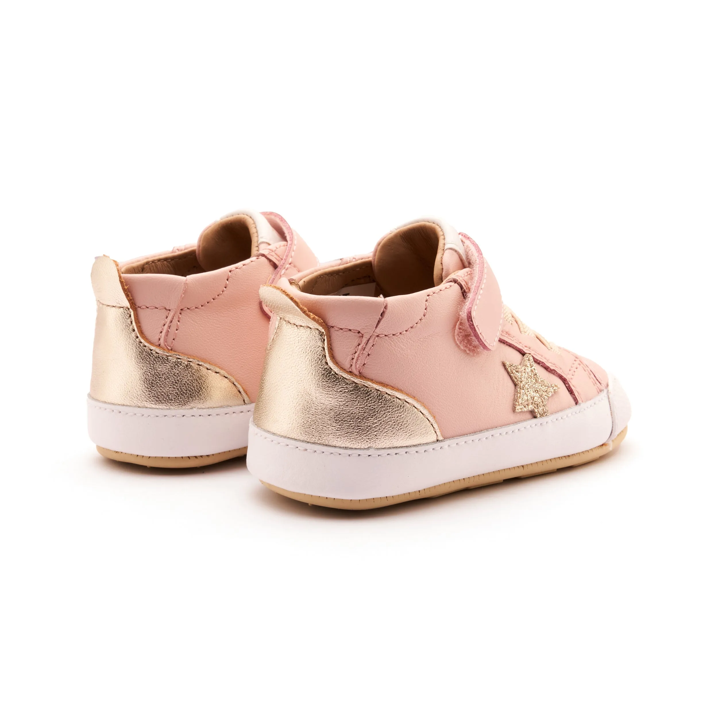 Old Soles Girl's Platinum Bub Casual Shoes - Powder Pink / Gold / Glam Gold just relax