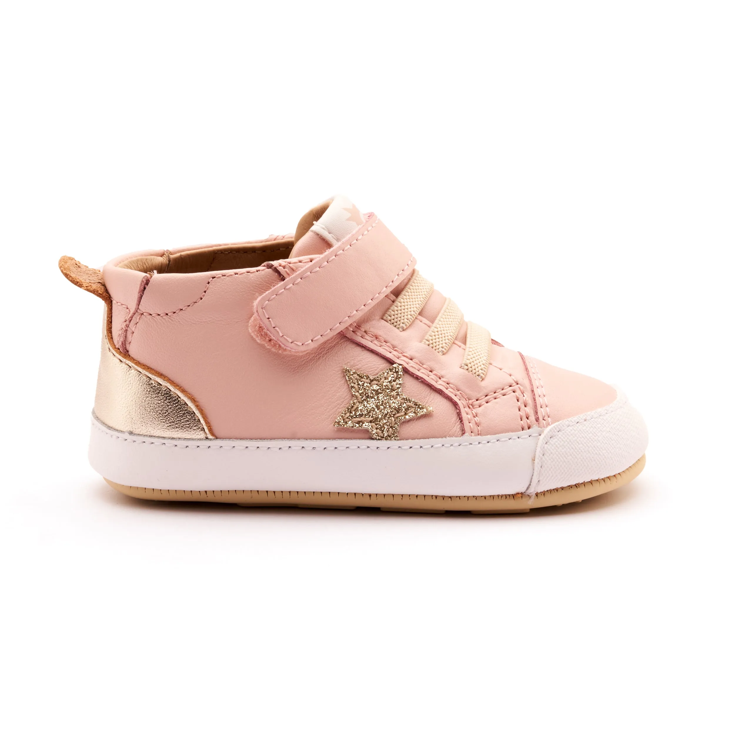 Old Soles Girl's Platinum Bub Casual Shoes - Powder Pink / Gold / Glam Gold pace light