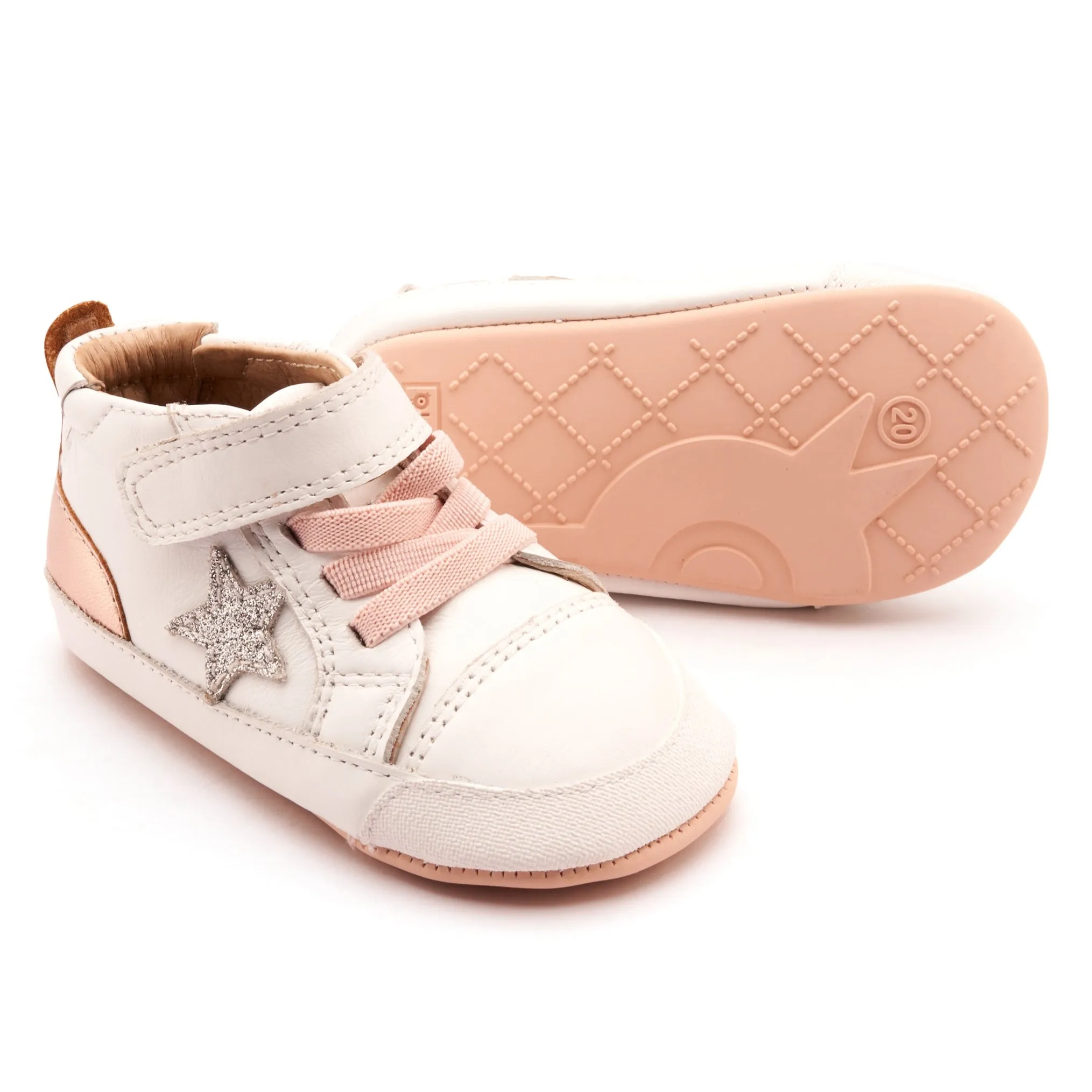 Old Soles Girl's Platinum Bub Casual Shoes - Snow / Glam Argent / Copper urban cool