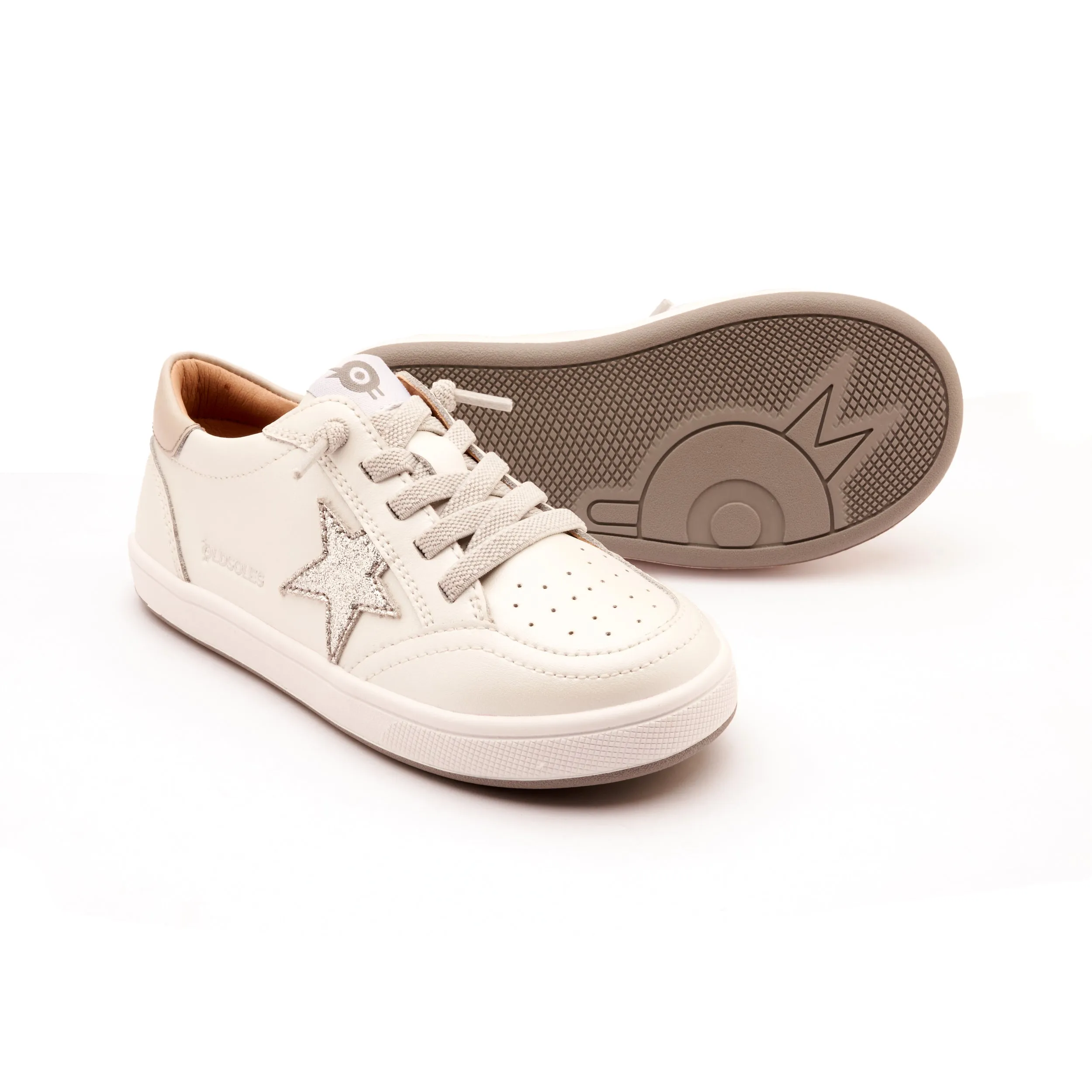 Old Soles Girl's Platinum Runner Casual Shoes - Nacardo Blanco / Gris / Glam Argent fit ease
