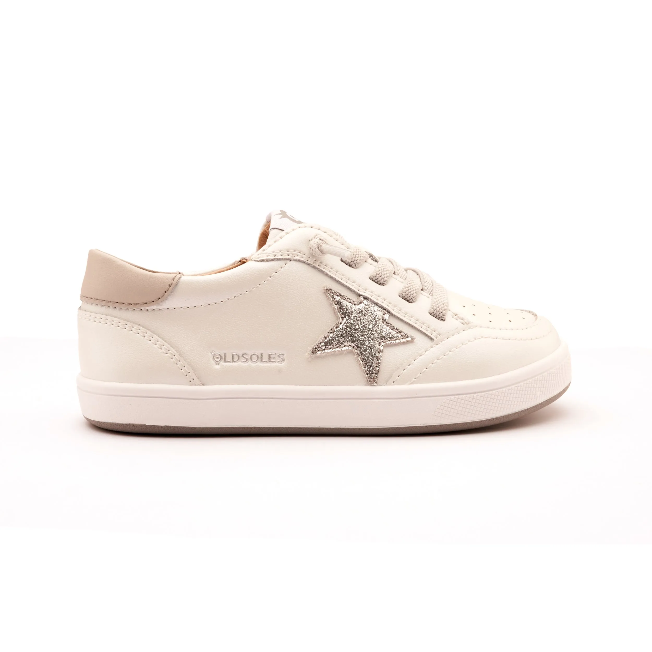 Old Soles Girl's Platinum Runner Casual Shoes - Nacardo Blanco / Gris / Glam Argent light pace