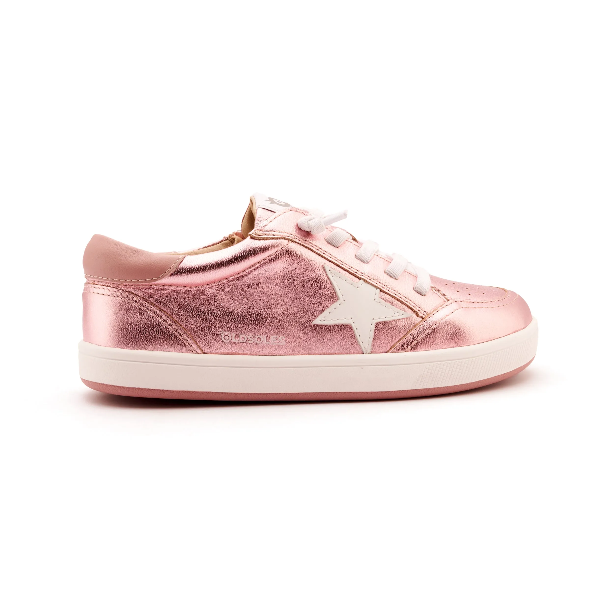 Old Soles Girl's Platinum Runner Casual Shoes - Pink Frost / Snow / Kiss walk long