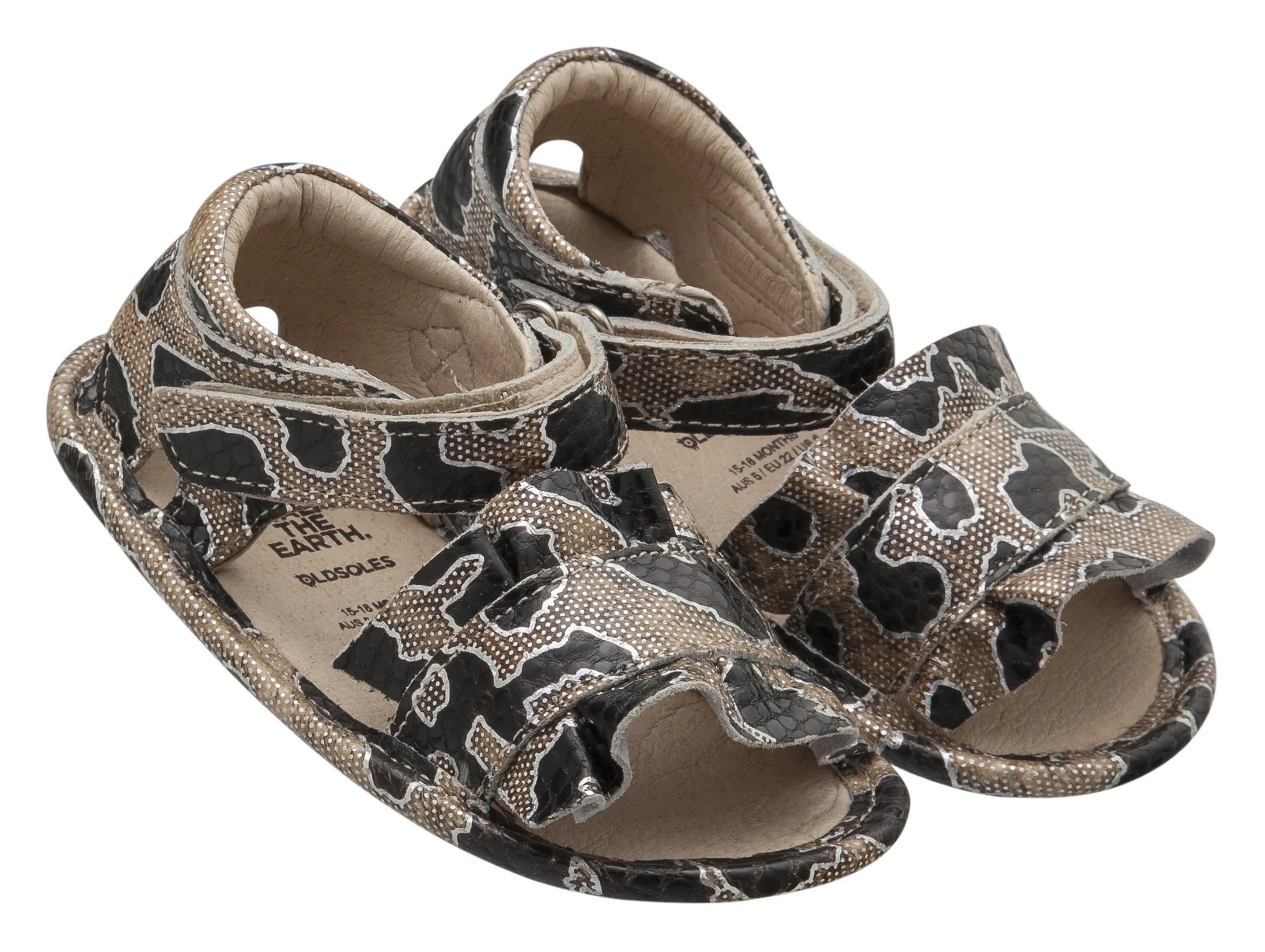 Old Soles Girl's Ruffle Baby Flexible Rubber First Walker Sandals, Stingray Breezy Steps