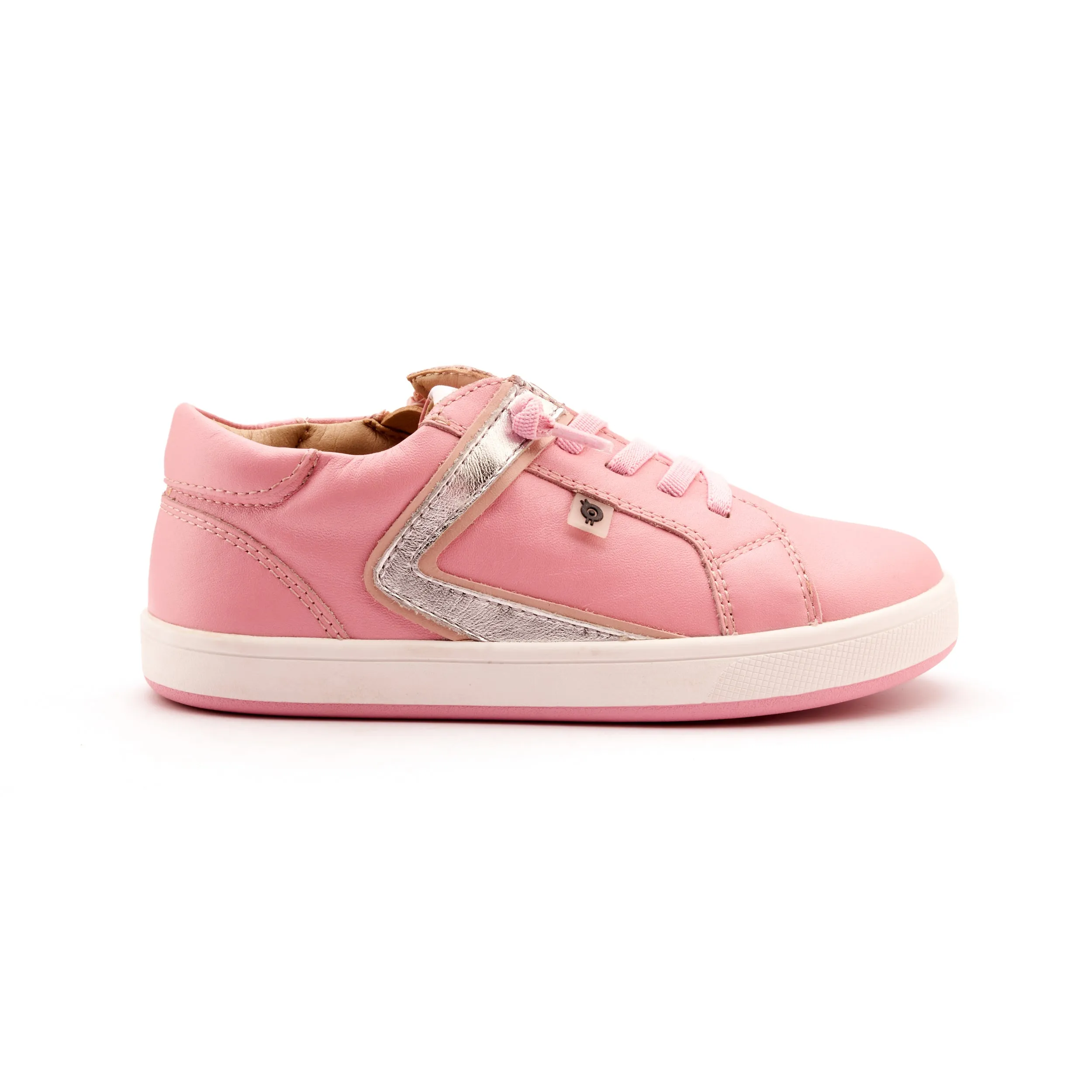 Old Soles Girl's Sash Runner Casual Shoes - Pearlised Pink / Silver / Powder Pink smooth flex