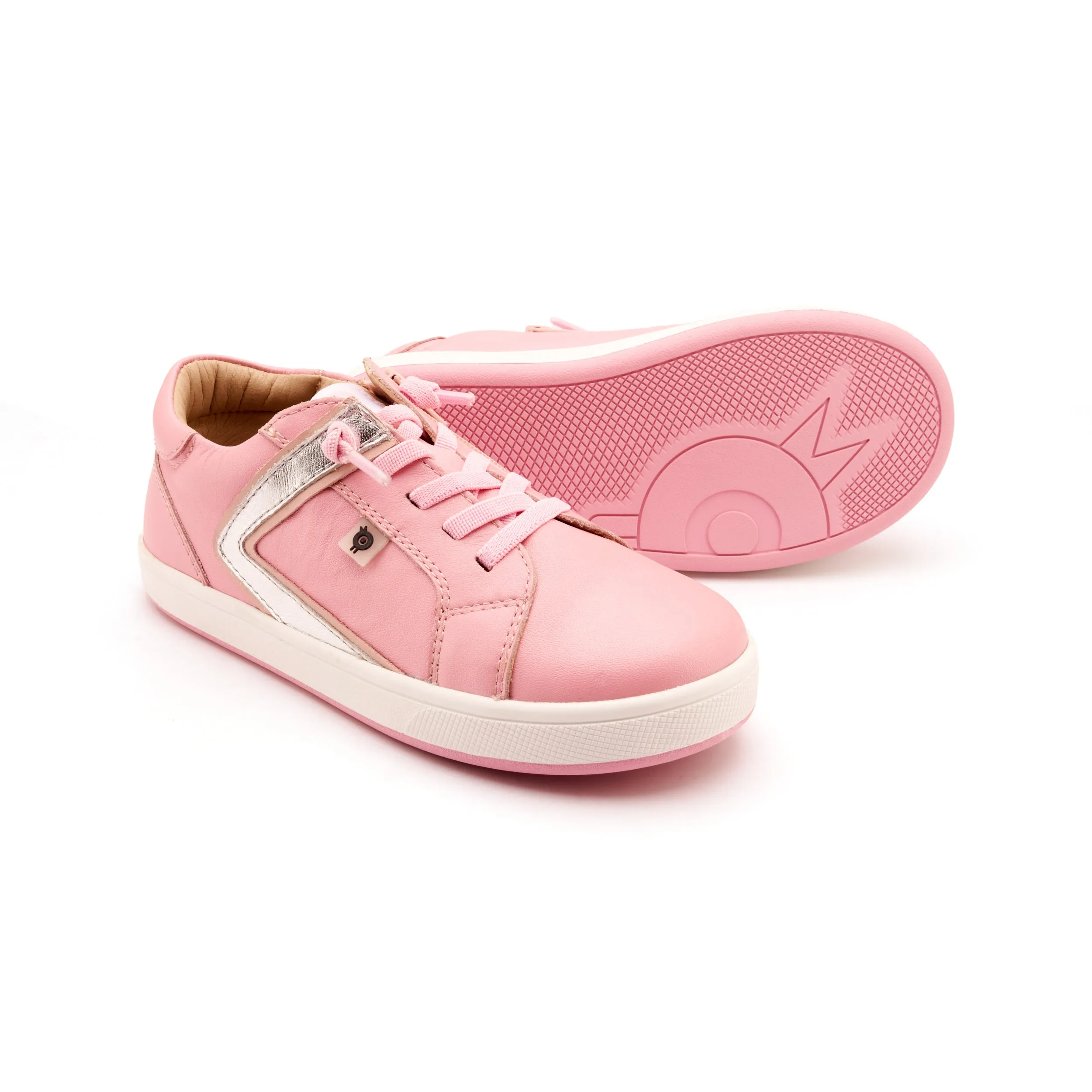 Old Soles Girl's Sash Runner Casual Shoes - Pearlised Pink / Silver / Powder Pink walk long