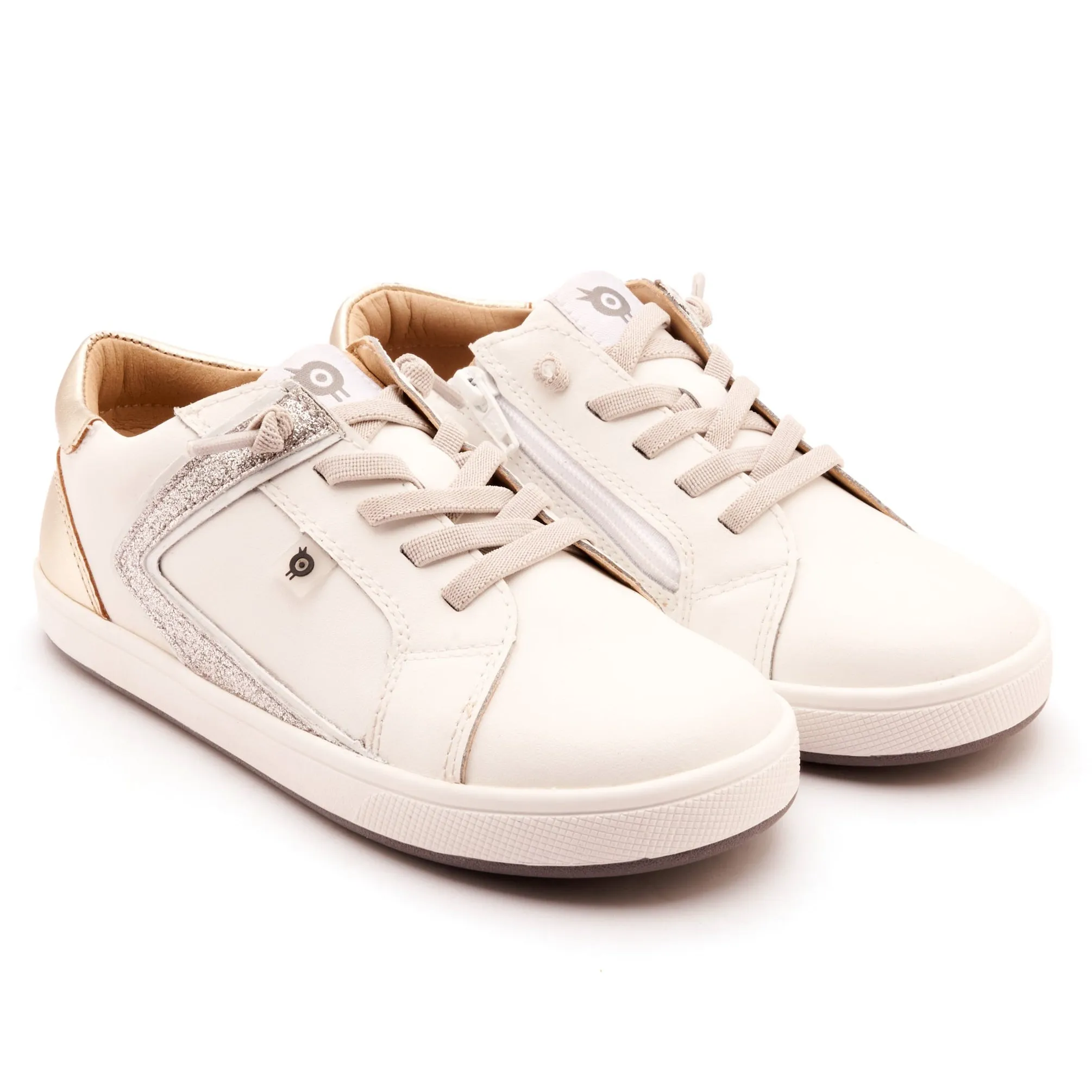 Old Soles Girl's Sash Runner Casual Shoes - Snow / Gold / Glam Argent meet friend