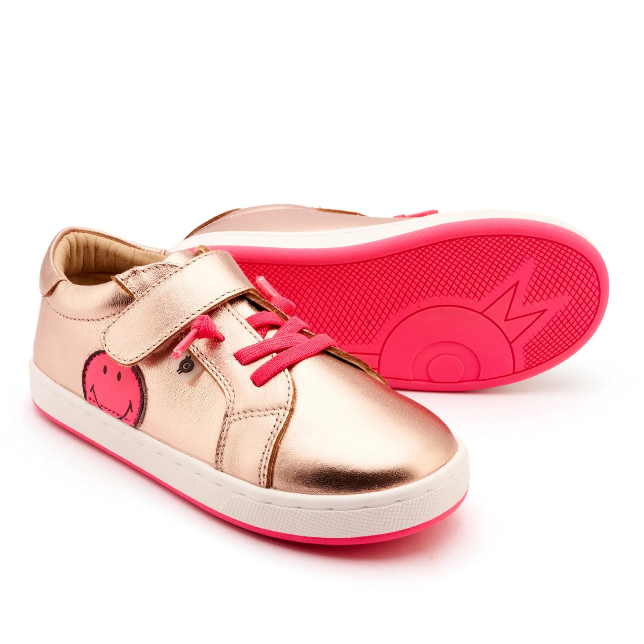 Old Soles Girl's Smiles Casual Shoes - Copper / Fluro Pink soft edge