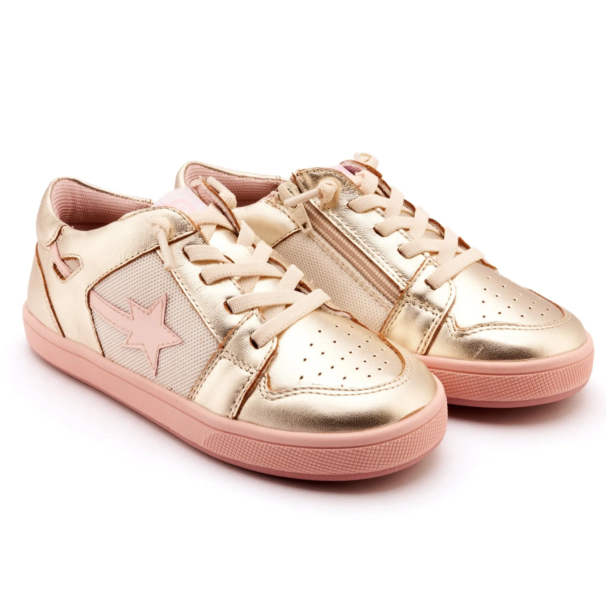 Old Soles Girl's Star Runner Casual Shoes - Gold / Nacardo Dalia / Kiss light mind