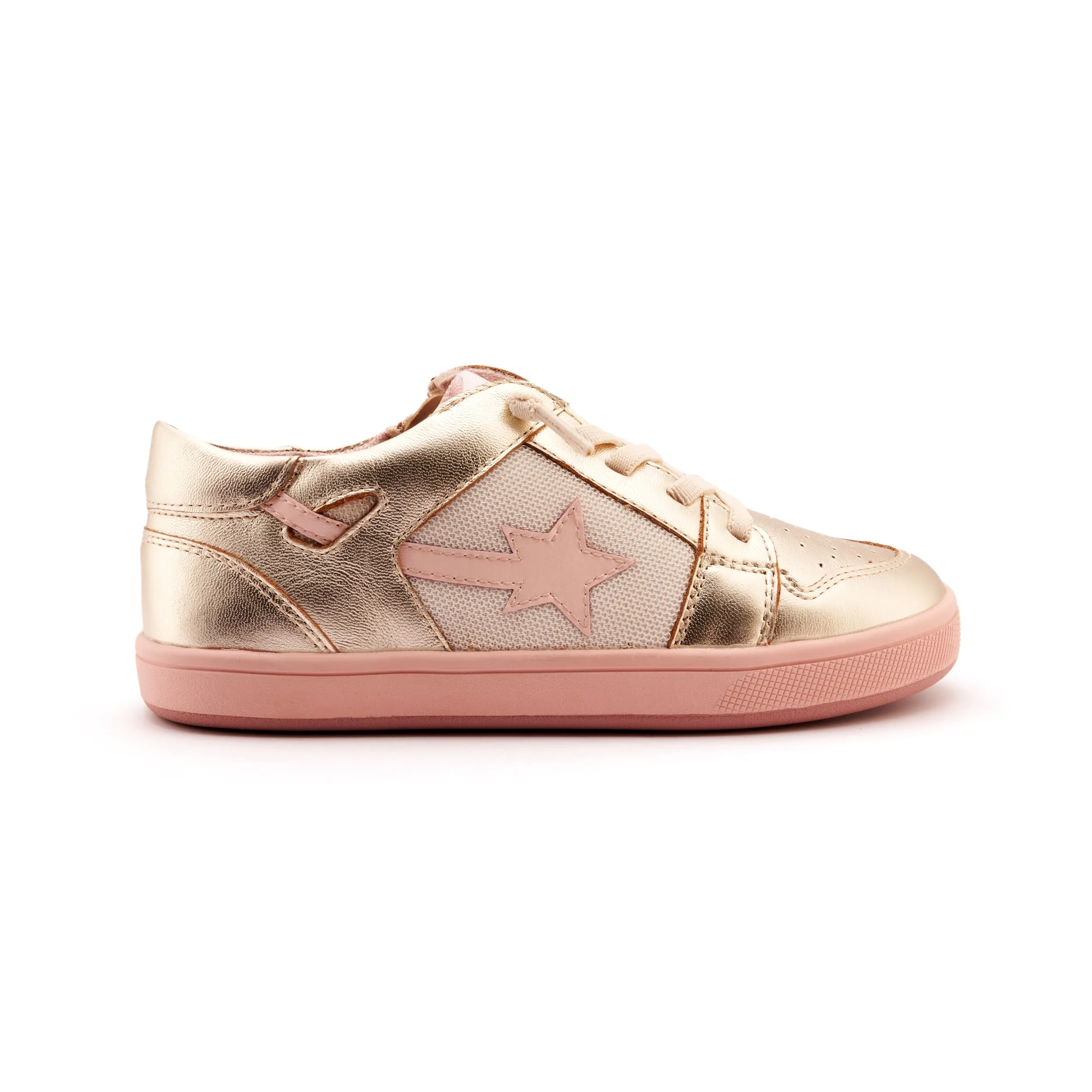 Old Soles Girl's Star Runner Casual Shoes - Gold / Nacardo Dalia / Kiss clean look