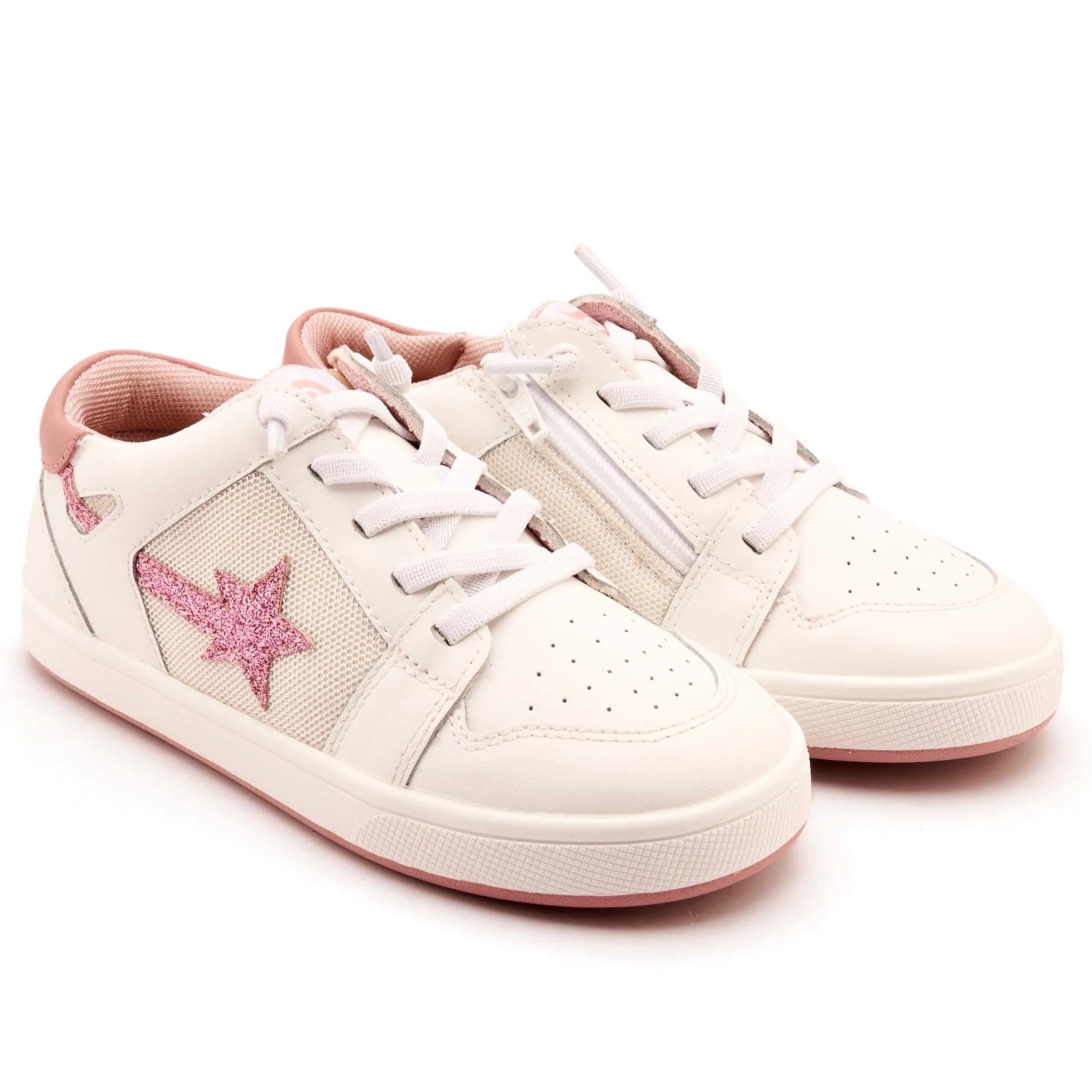 Old Soles Girl's Star Runner Casual Shoes - Snow / Glam Pink / Kiss / Light Pink fashion daily