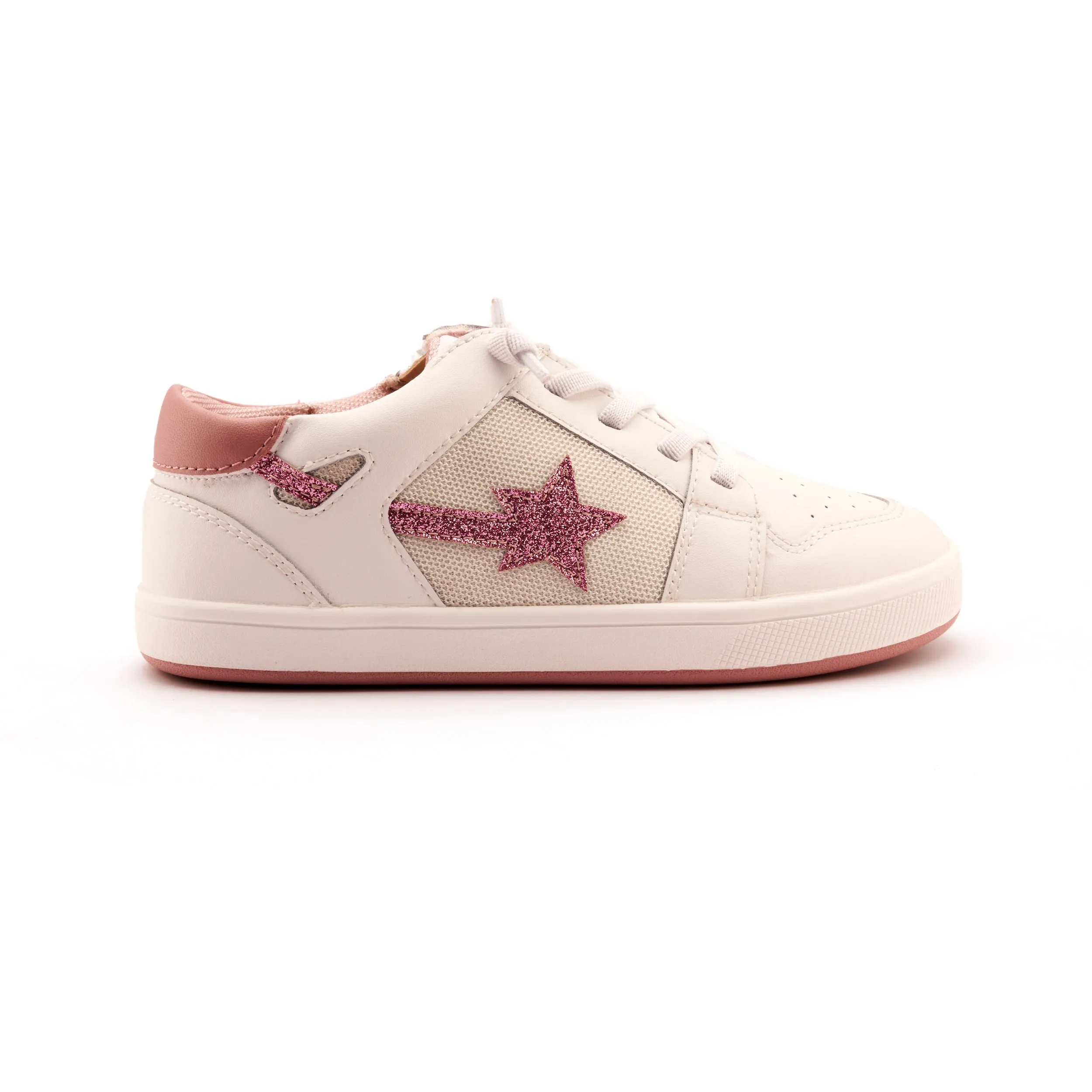 Old Soles Girl's Star Runner Casual Shoes - Snow / Glam Pink / Kiss / Light Pink street edge