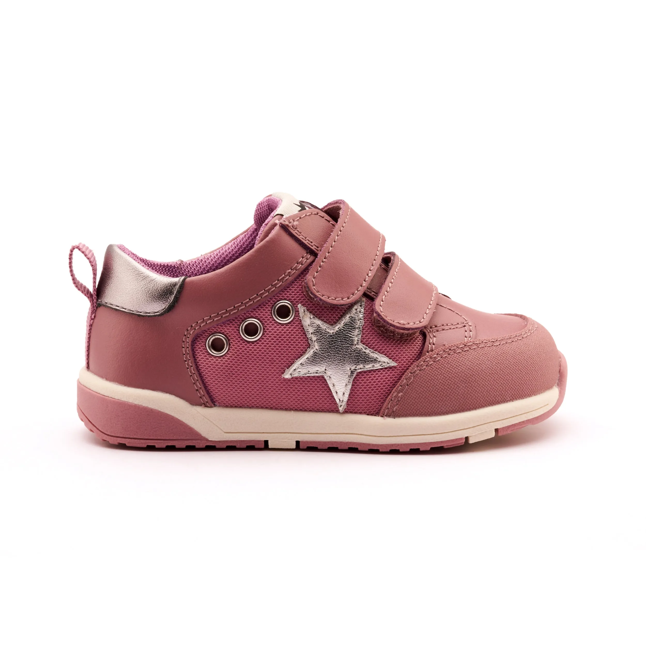 Old Soles Girl's Star Squad Casual Shoes - Malva / Rich Silver / Silver smooth wear