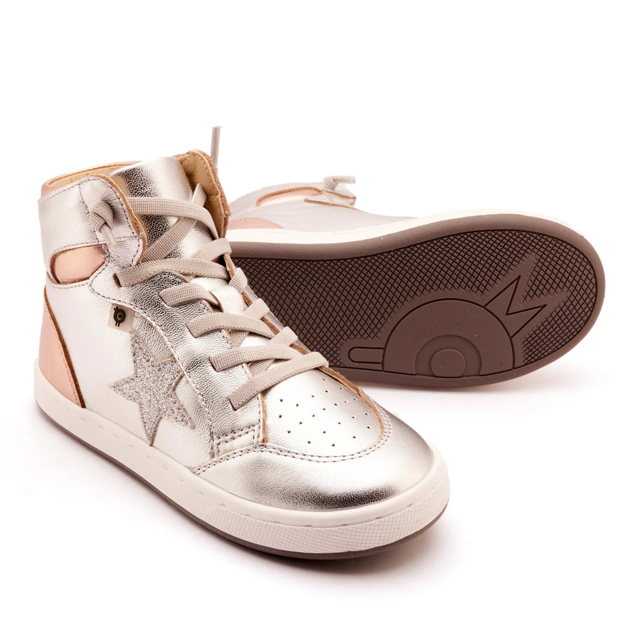 Old Soles Girl's Starling Casual Shoes - Silver / Copper / Glam Argent vibe zone