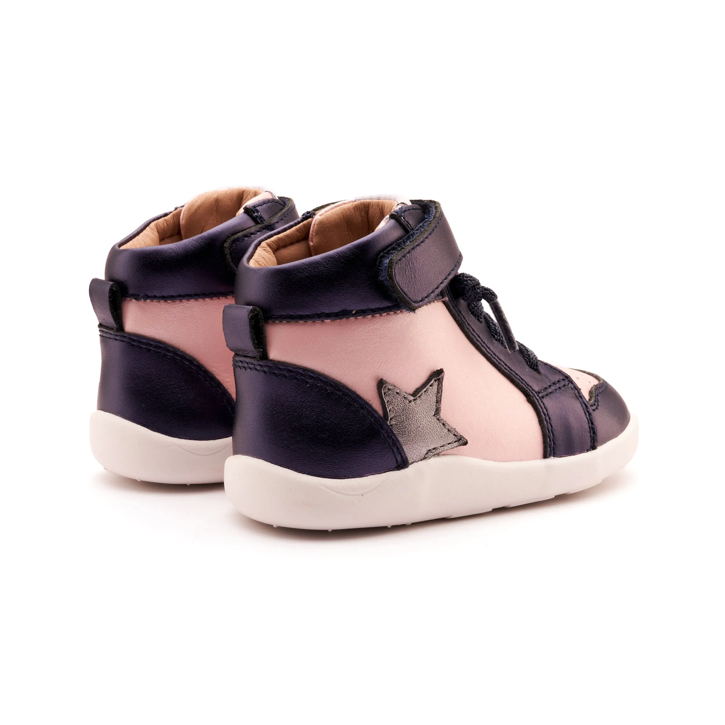 Old Soles Girl's Team Ground Casual Shoes - Nacardo Navy / Nacardo Dalia / Rich Silver feet happy