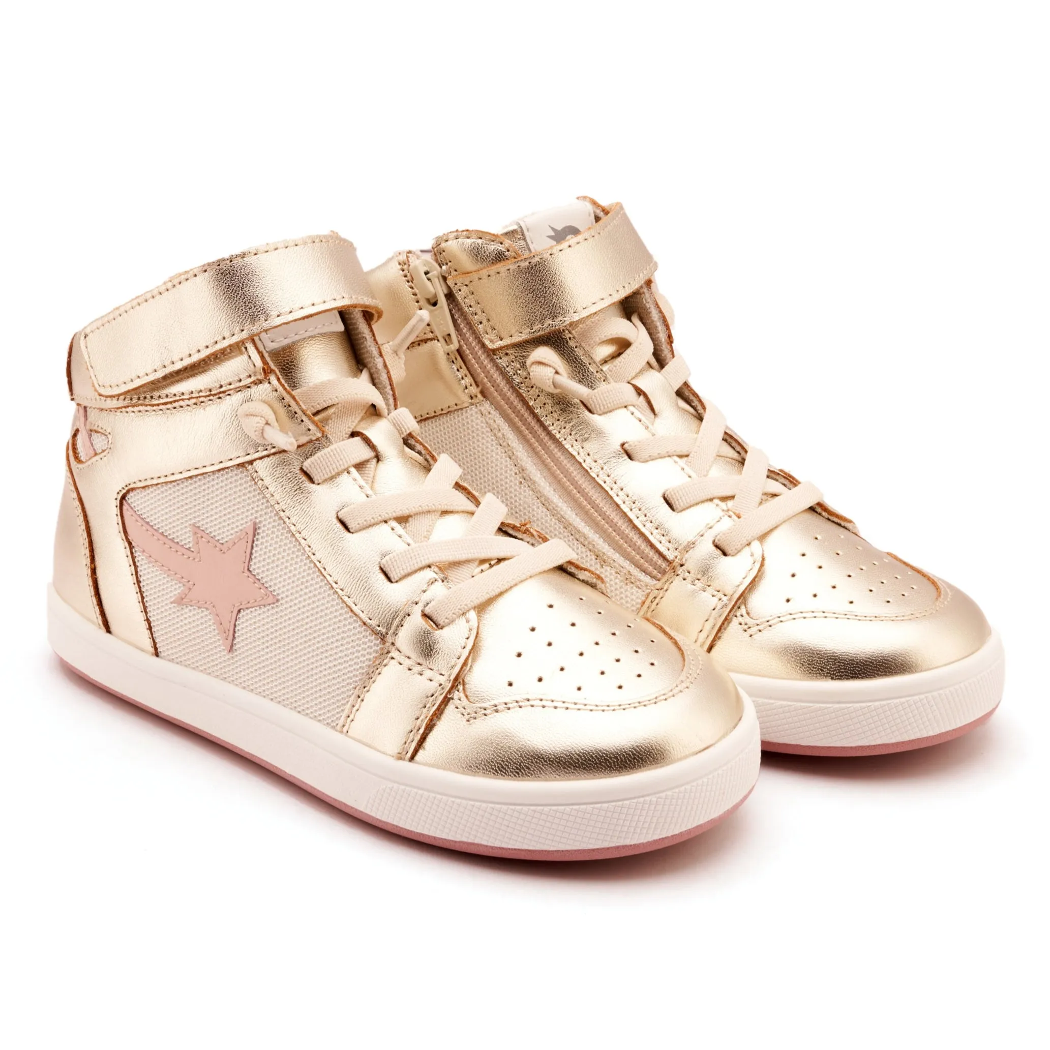 Old Soles Girl's Team Sport Casual Shoes - Gold / Nacardo Dalia / Kiss vibe zone