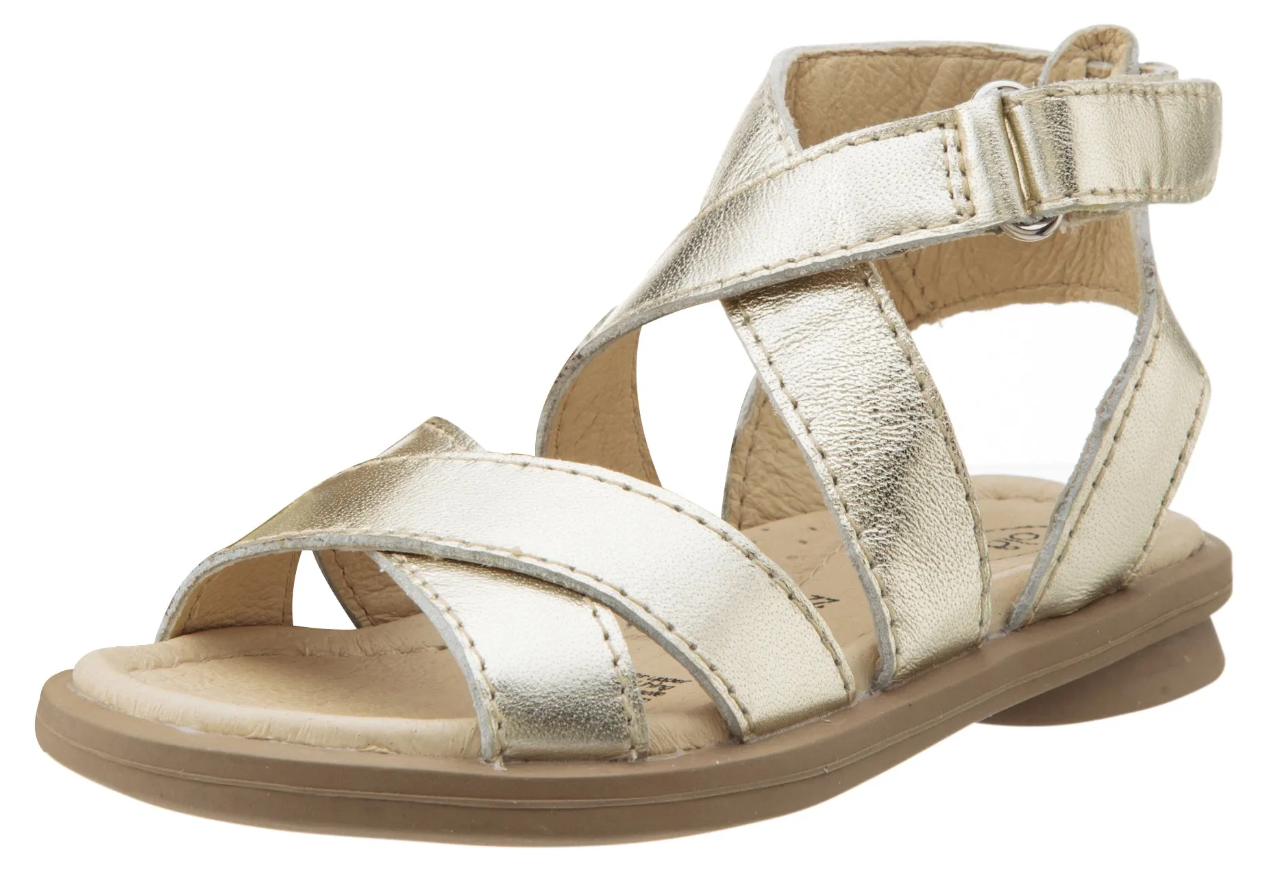 Old Soles Girl's Urban Leather Sandals, Gold Bare Skin