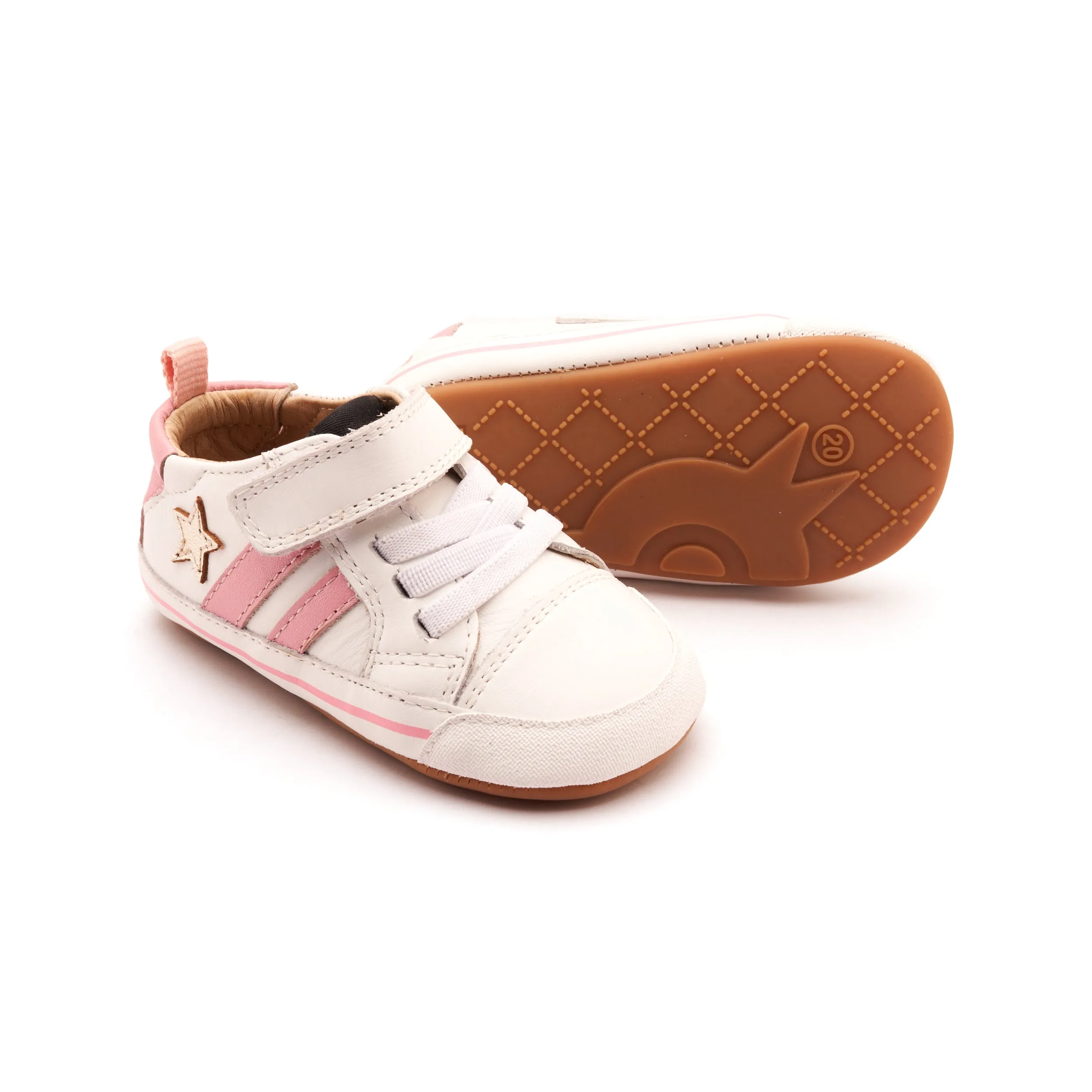 Old Soles Girl's Wos Baby Casual Shoes - Snow / Gold / Pearlised Pink street light