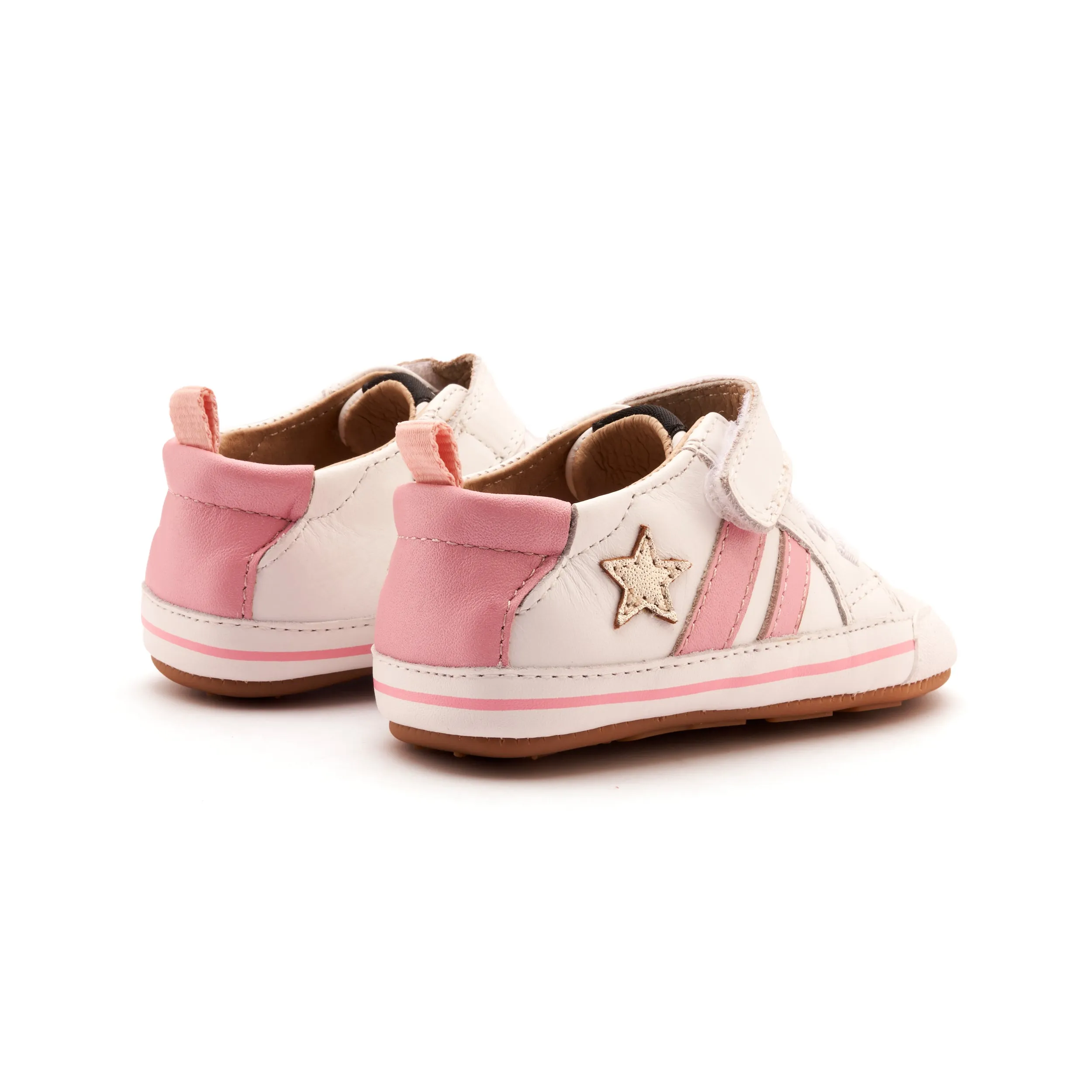 Old Soles Girl's Wos Baby Casual Shoes - Snow / Gold / Pearlised Pink work chill