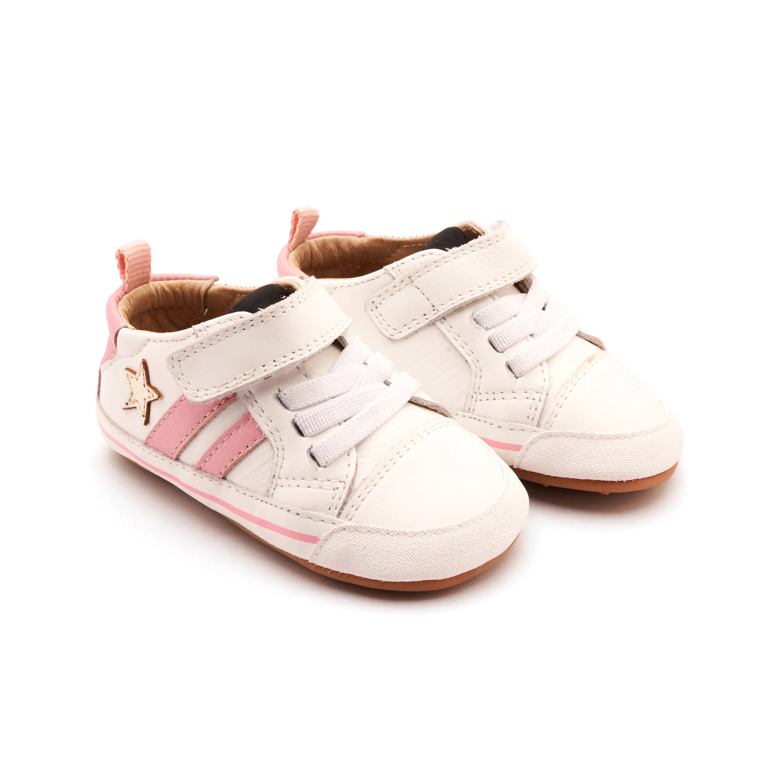 Old Soles Girl's Wos Baby Casual Shoes - Snow / Gold / Pearlised Pink chill look