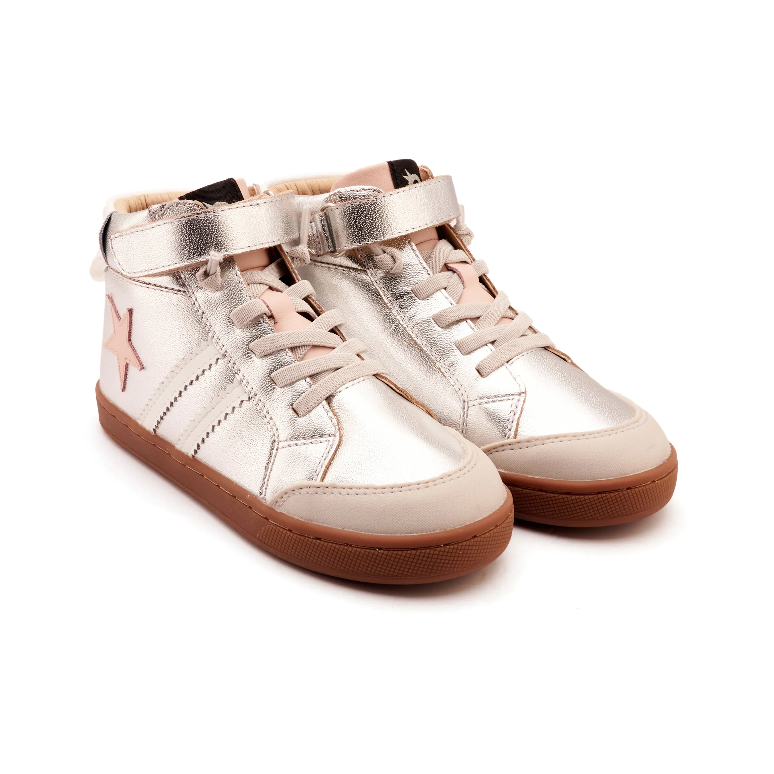 Old Soles Girl's WOS High Top Casual Shoes - Silver / Dalia / Snow travel light