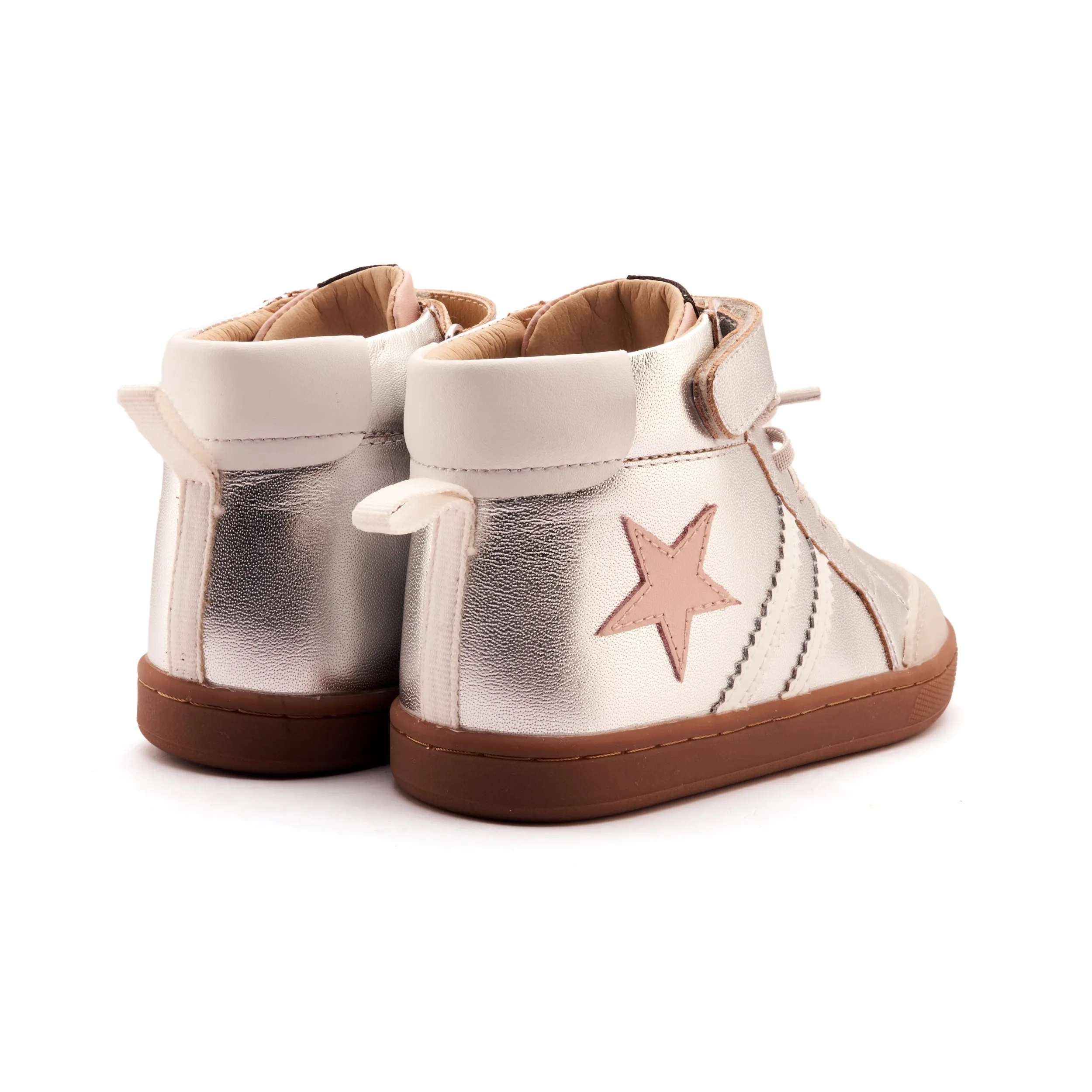 Old Soles Girl's WOS High Top Casual Shoes - Silver / Dalia / Snow street light