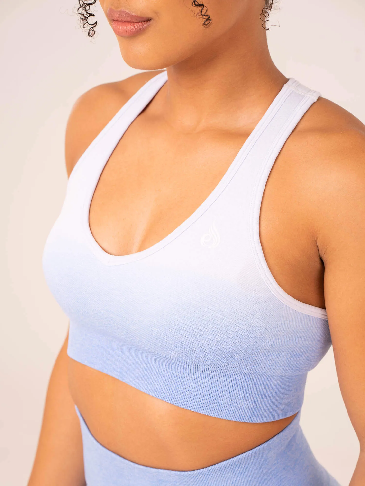 Ombre Seamless Sports Bra - Cornflower Blue Ombre High Elasticity