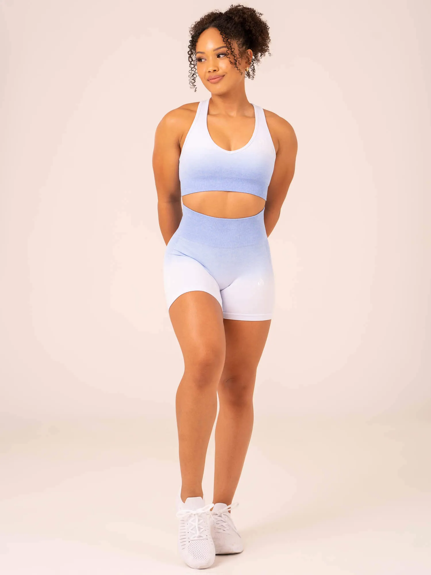 Ombre Seamless Sports Bra - Cornflower Blue Ombre Full Support