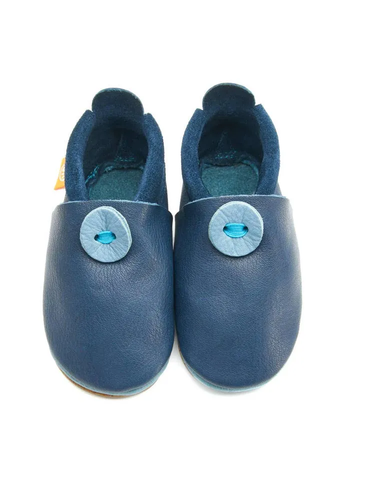 Orangenkinder Girl's and Boy's AMIGO Barefoot Shoes, Blue sleek walk