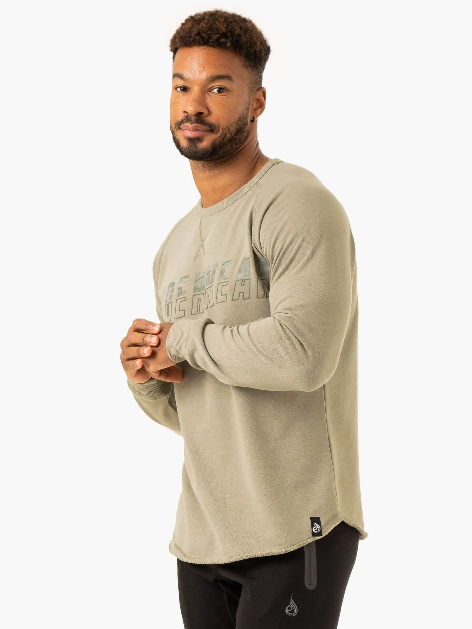 Overdrive Crew Neck - Sage Green warm fabric