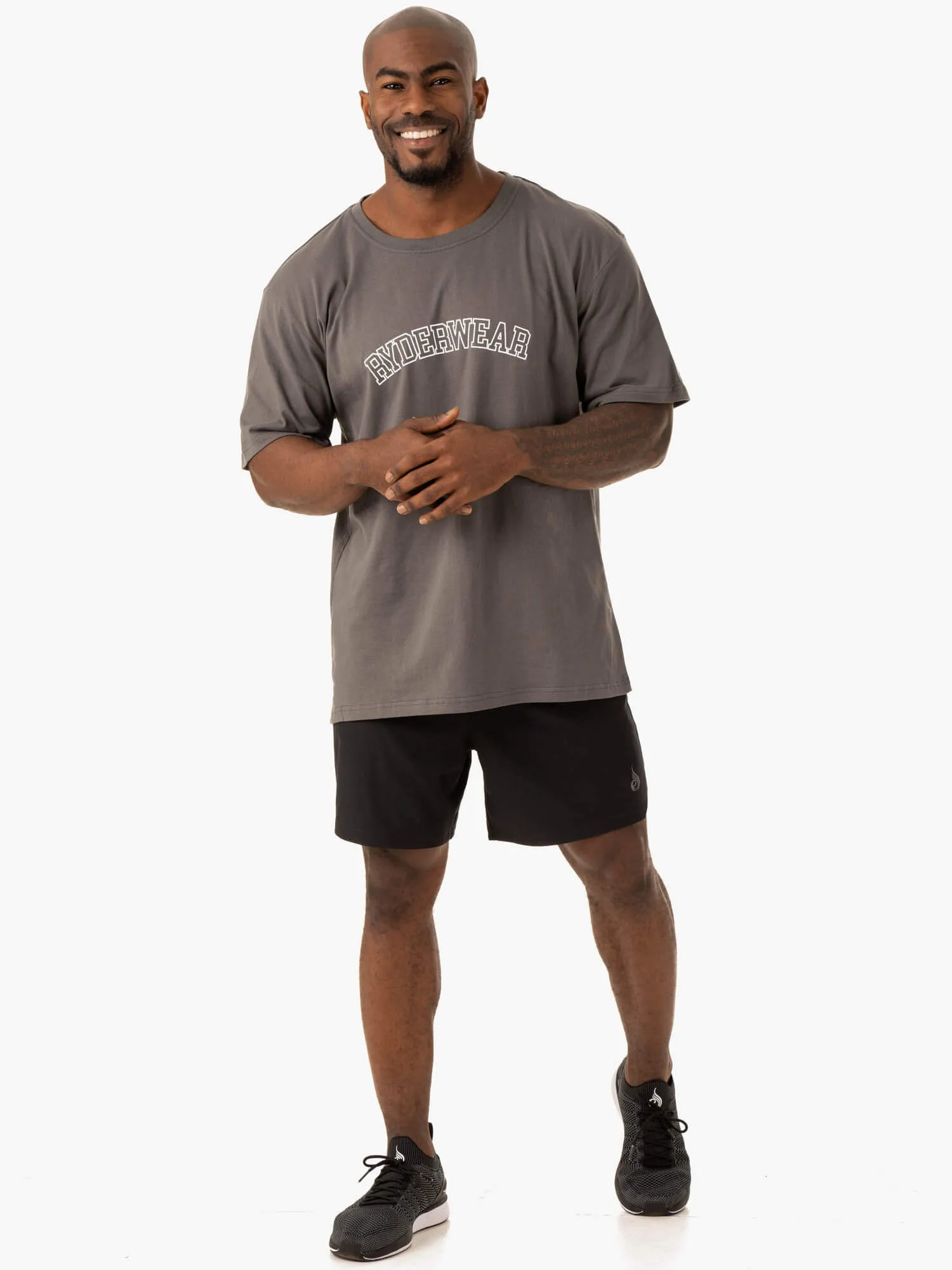 Oversized T-Shirt - Charcoal soft texture