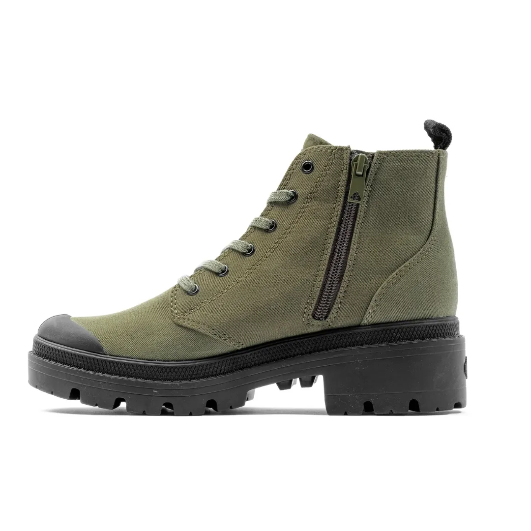 Pallabase Twill Boot in Olive from Palladium move light