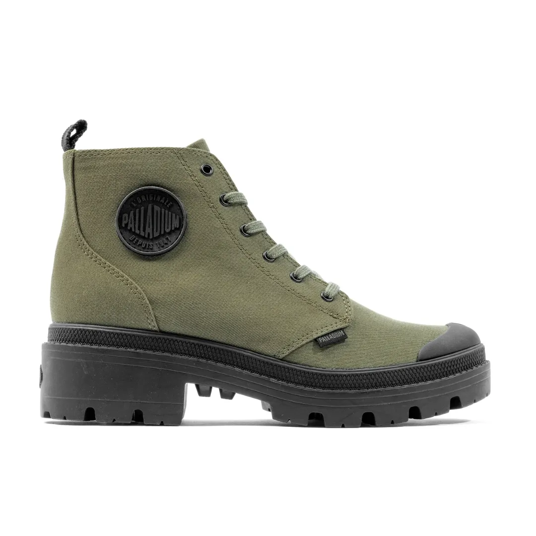 Pallabase Twill Boot in Olive from Palladium travel mate