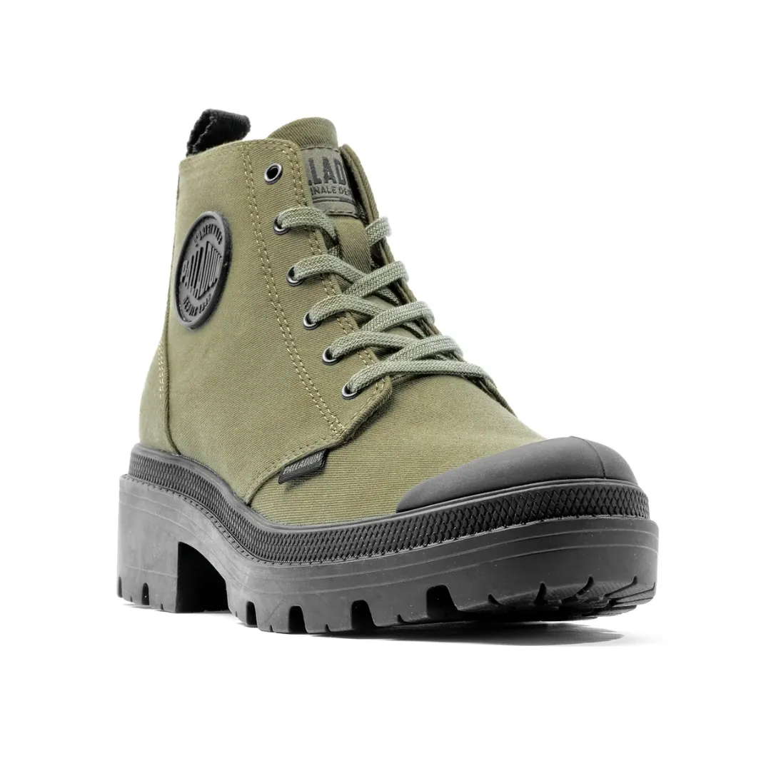 Pallabase Twill Boot in Olive from Palladium grit ready