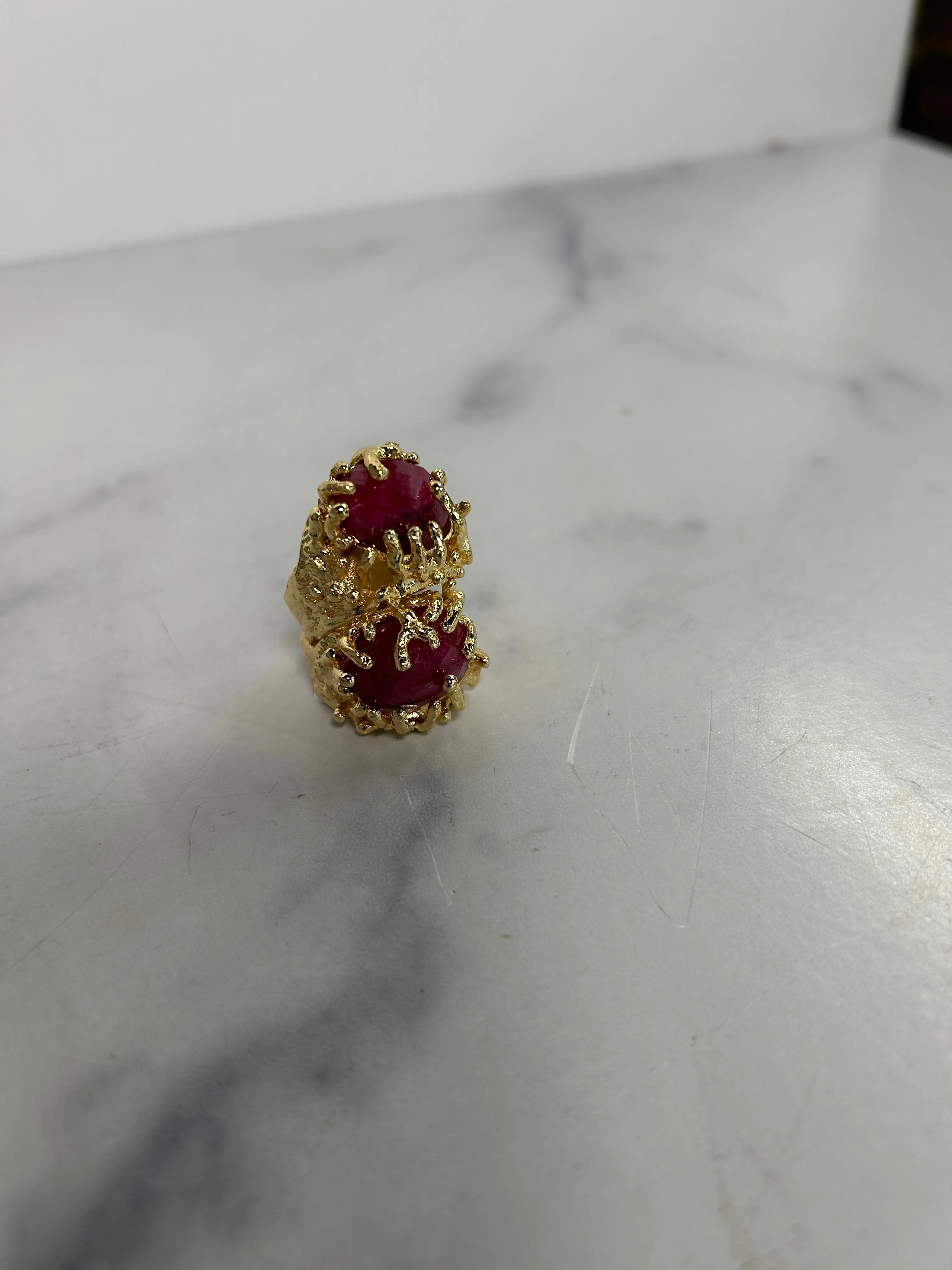 Pink Boho Ring textured detail