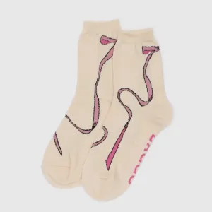 Pink Bow Crew Socks from BAGGU Vintage Trend