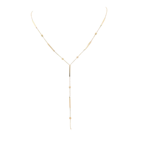 Pool Lounger Lariat Necklace - Gold Natural Element