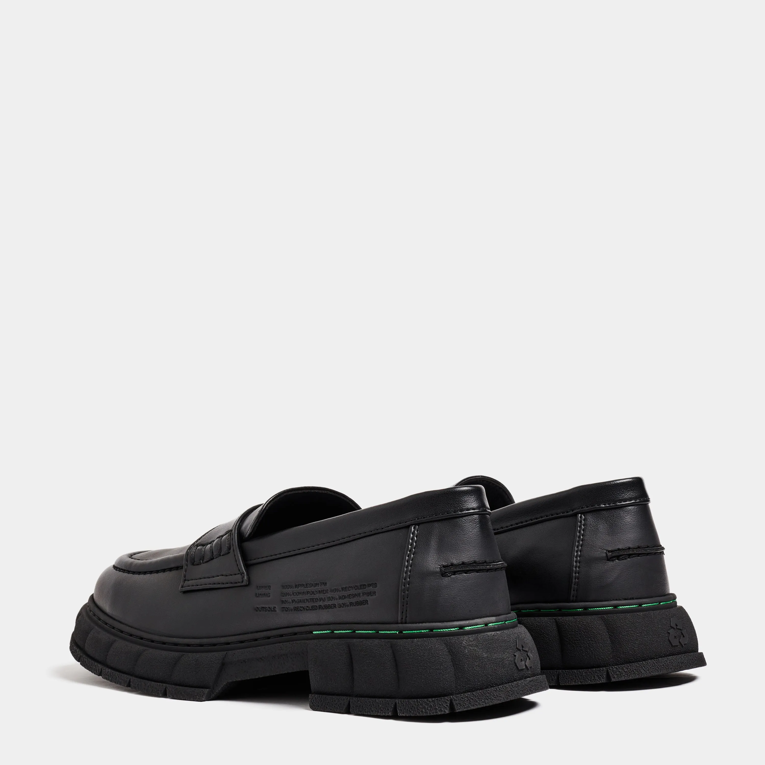 Progress Loafer in Black Apple Leather from Virn lean look